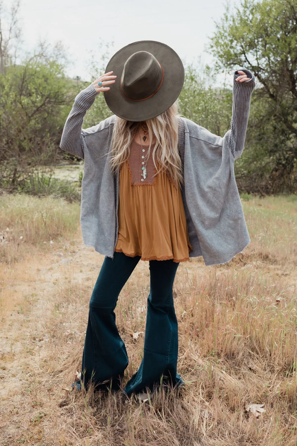 Arizona Braided Wide Brim Hat - Olive - Image 3