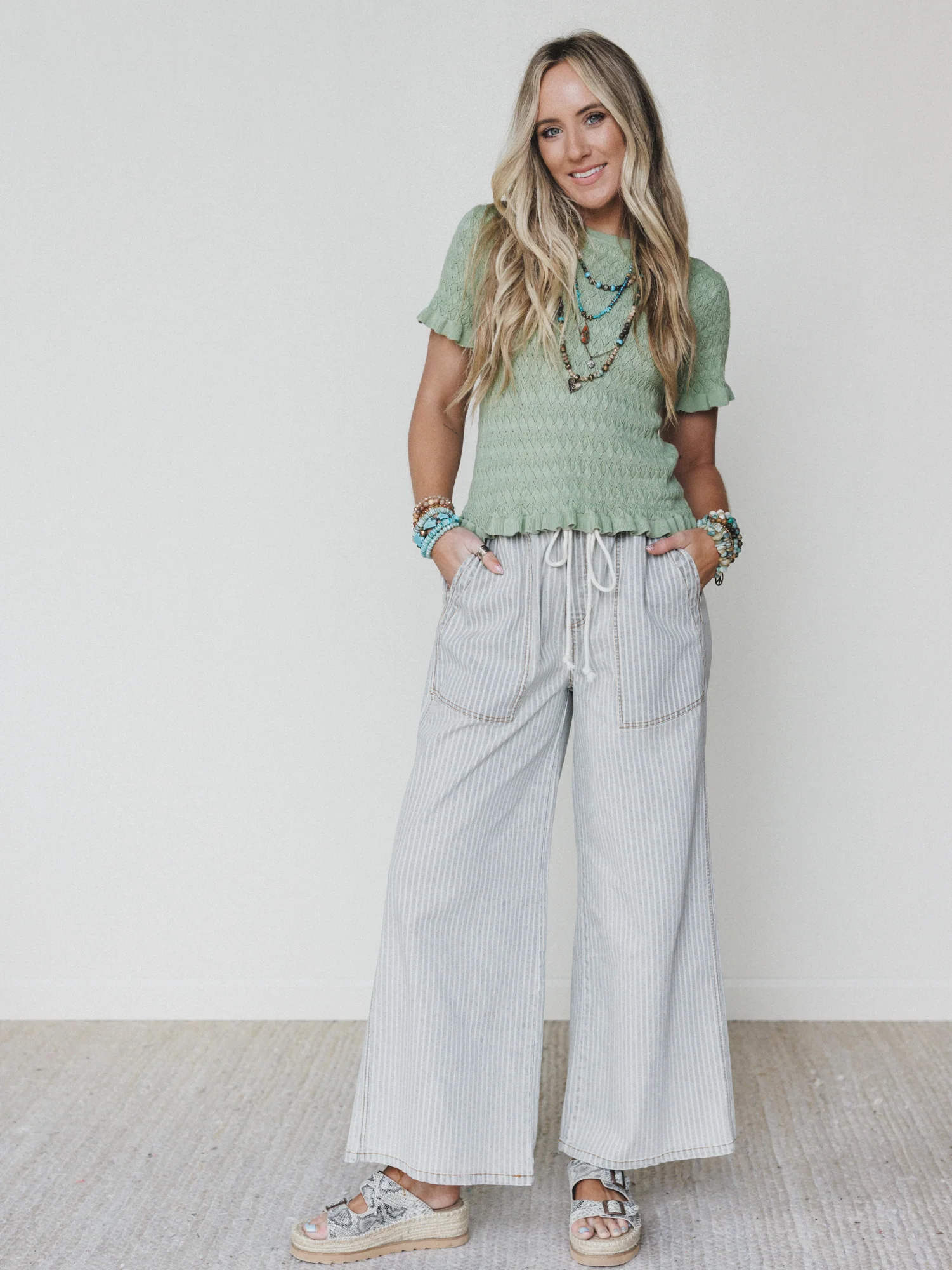 Away at Sea Striped Pants - Washed Black - Image 4
