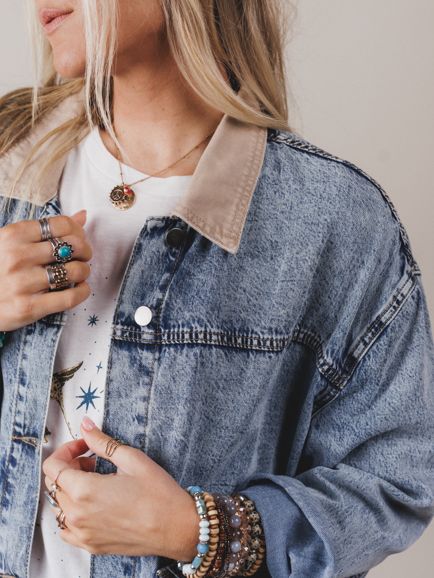 Blue Jean Baby Barn Jacket  - Washed Denim - Image 3