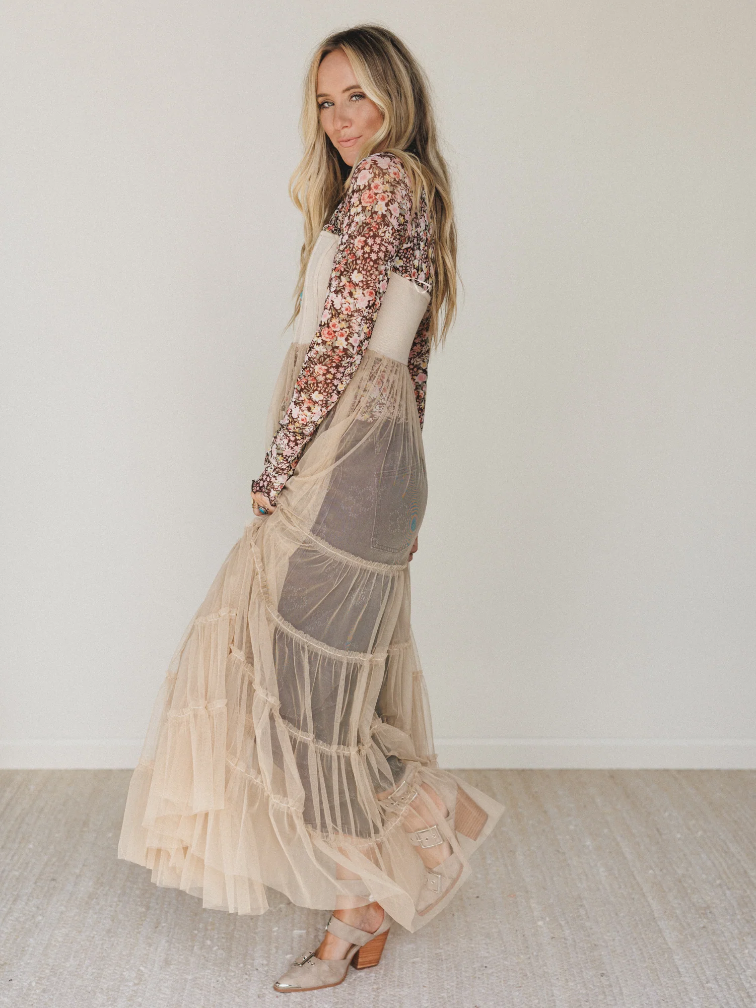 Blush Affair Tulle Maxi Dress - Sand - Image 5