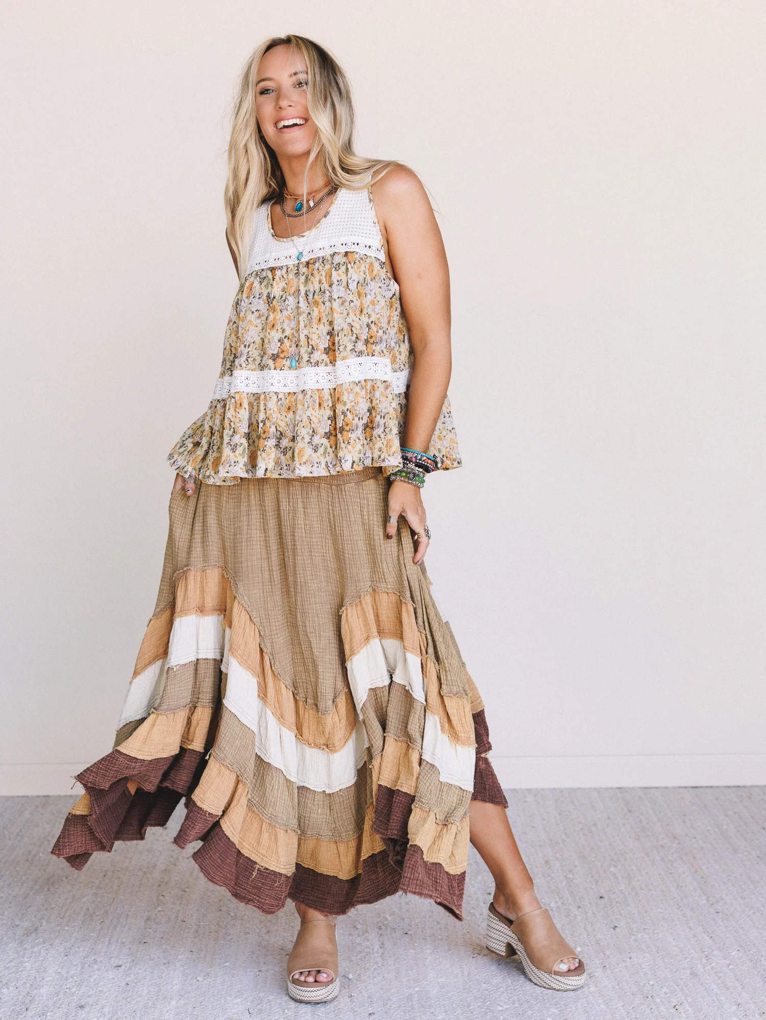 Bohemia Bloom Skirt - Brown - Image 6