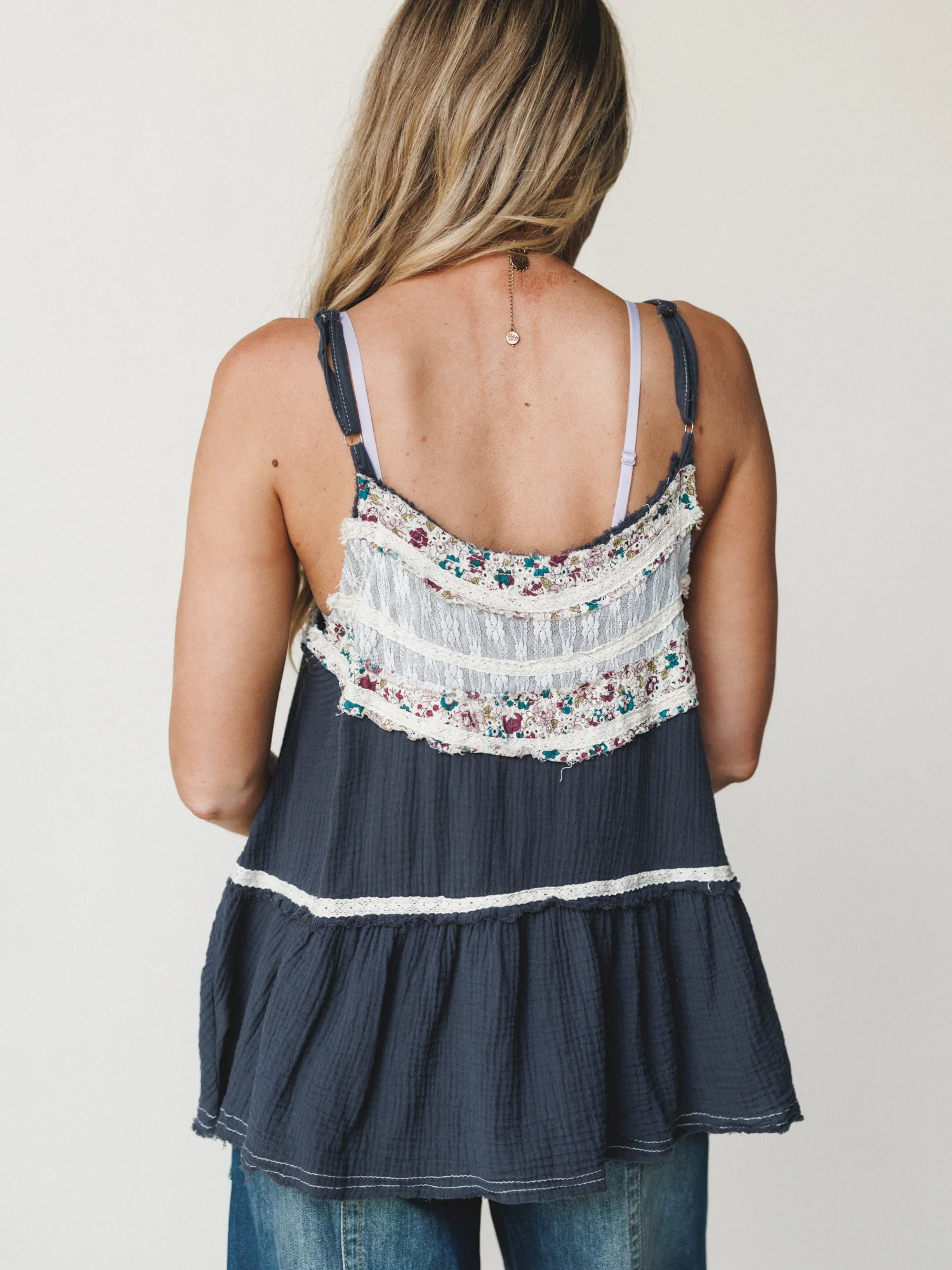 Boho Dreaming Top - Navy Charcoal - Image 4