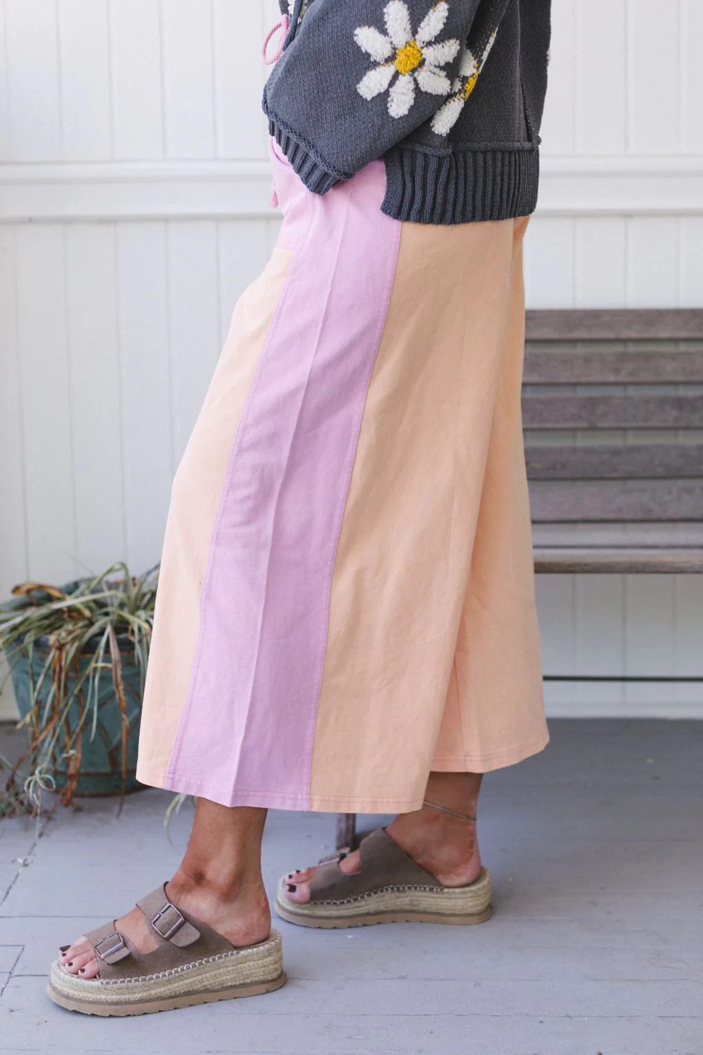 The Nest Breeze Lounge Wide Leg Pants - Orange Purple - Image 2