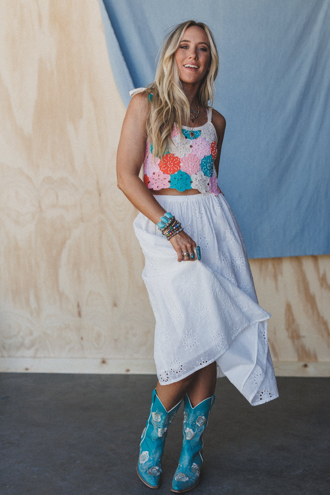 Briley Eyelet Skirt - Off White - Image 6