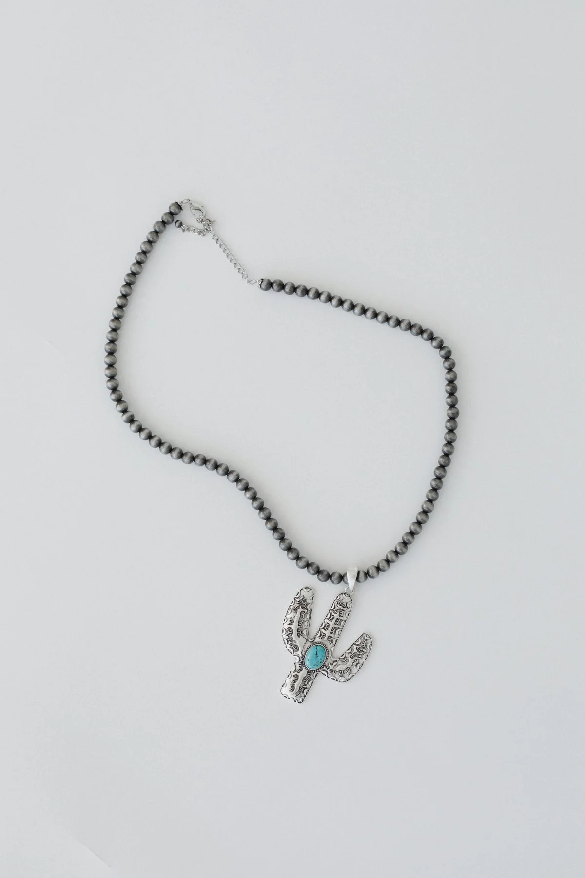 Cactus Gem Necklace - Silver - Image 3