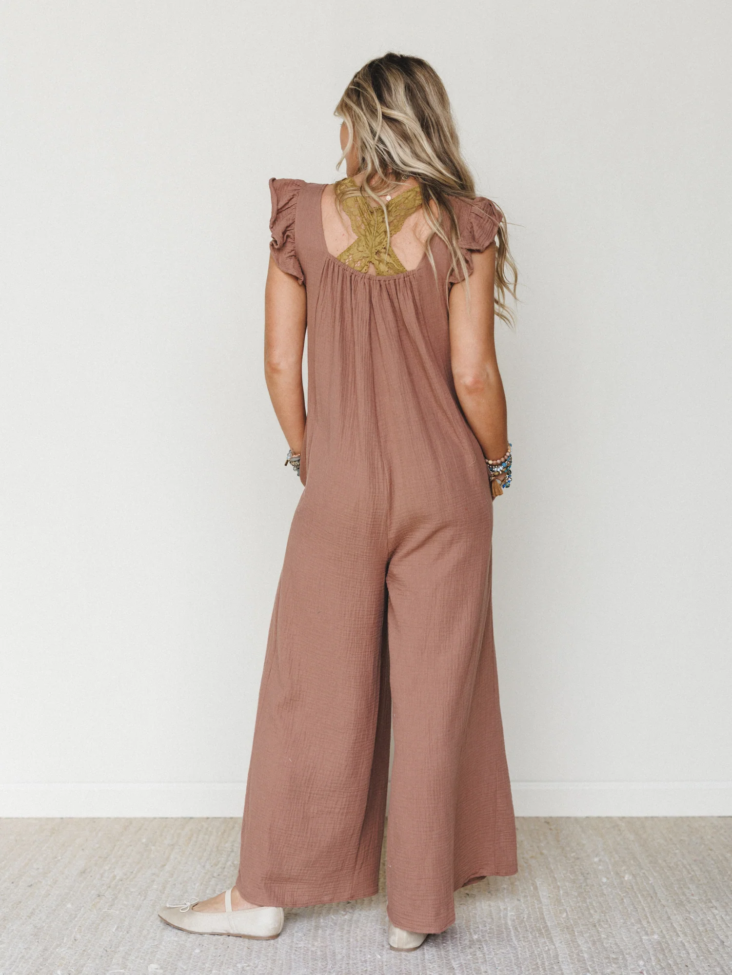 Calm Waves Jumpsuit - Mocha - Image 5
