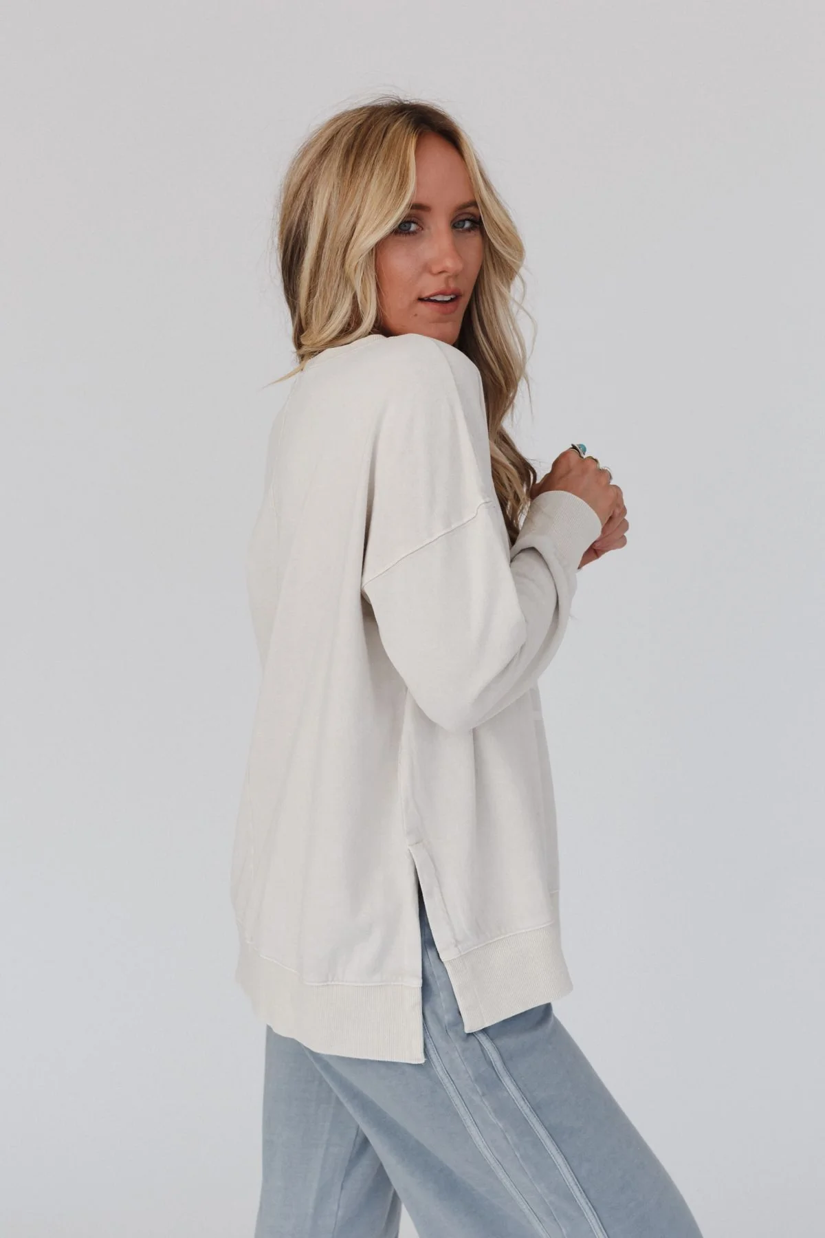 Catch My Smile Pullover Top - Khaki - Image 3