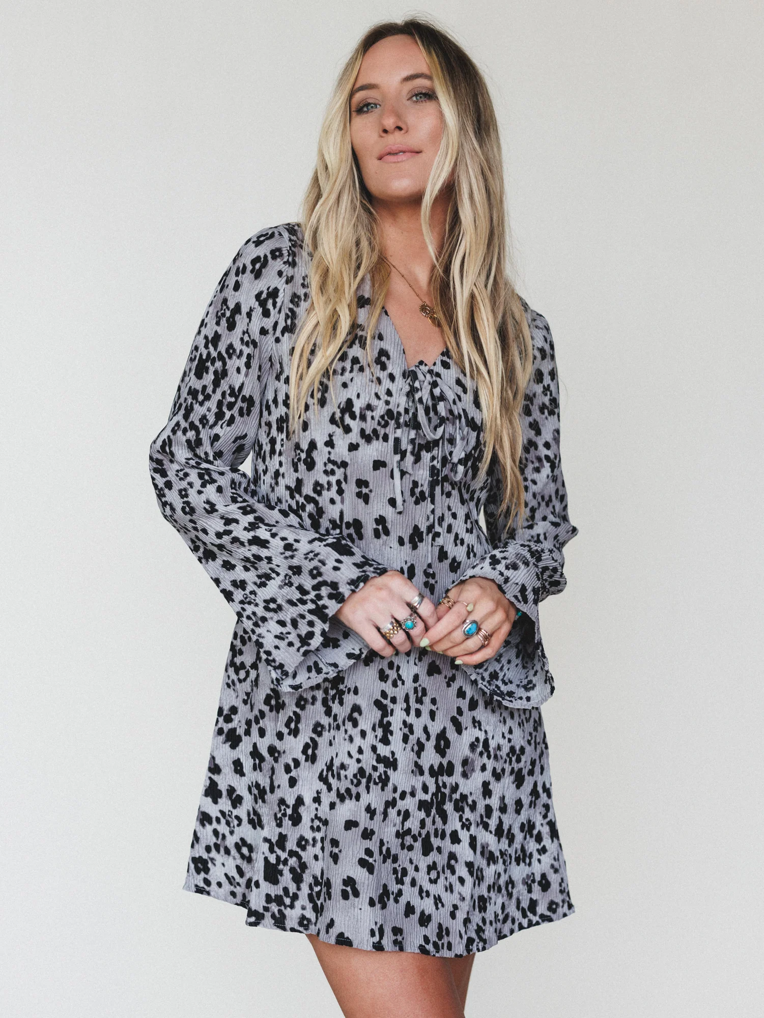 Catwalk Mini Dress  - Grey Leopard - Image 6