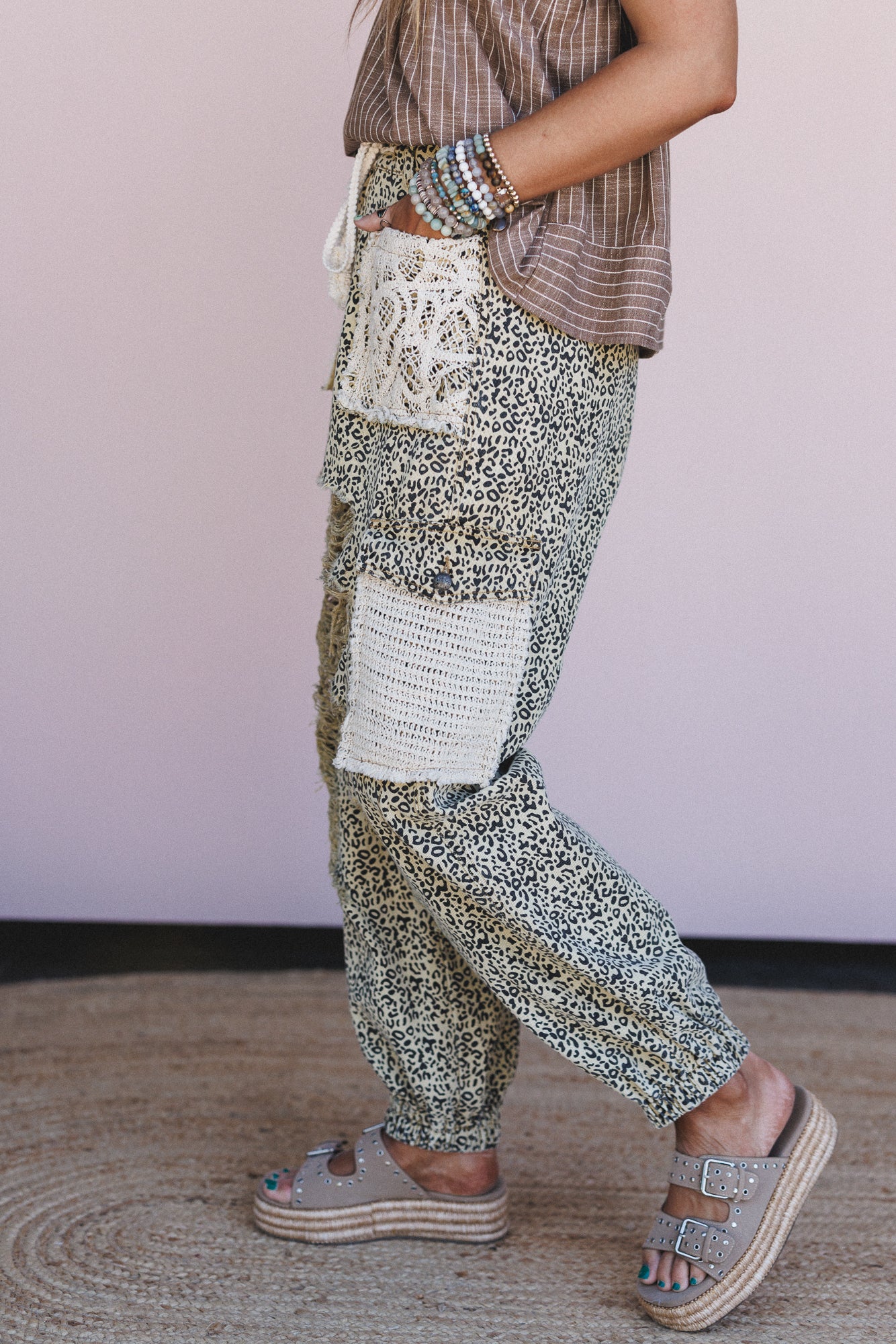City Sky Distressed Pants - Leopard - Image 3