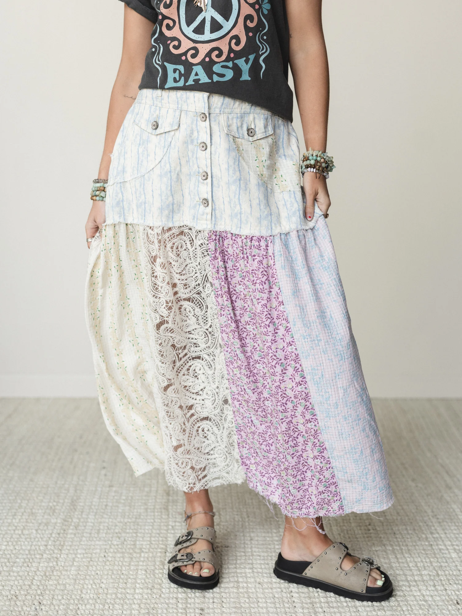 Color Hues Maxi Skirt - Blue Multi - Image 2