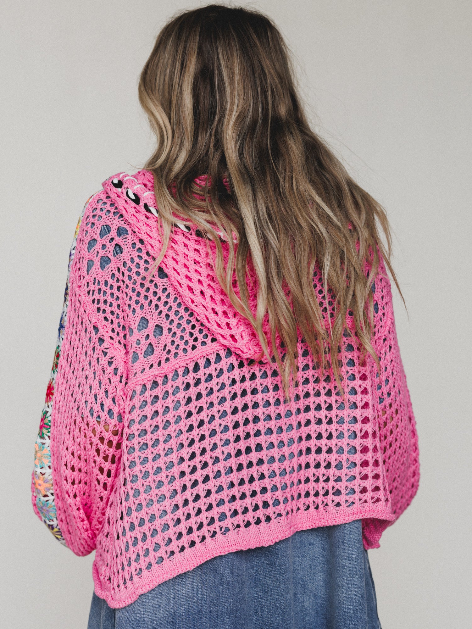 Color Maze Cardigan - Candy Pink - Image 2