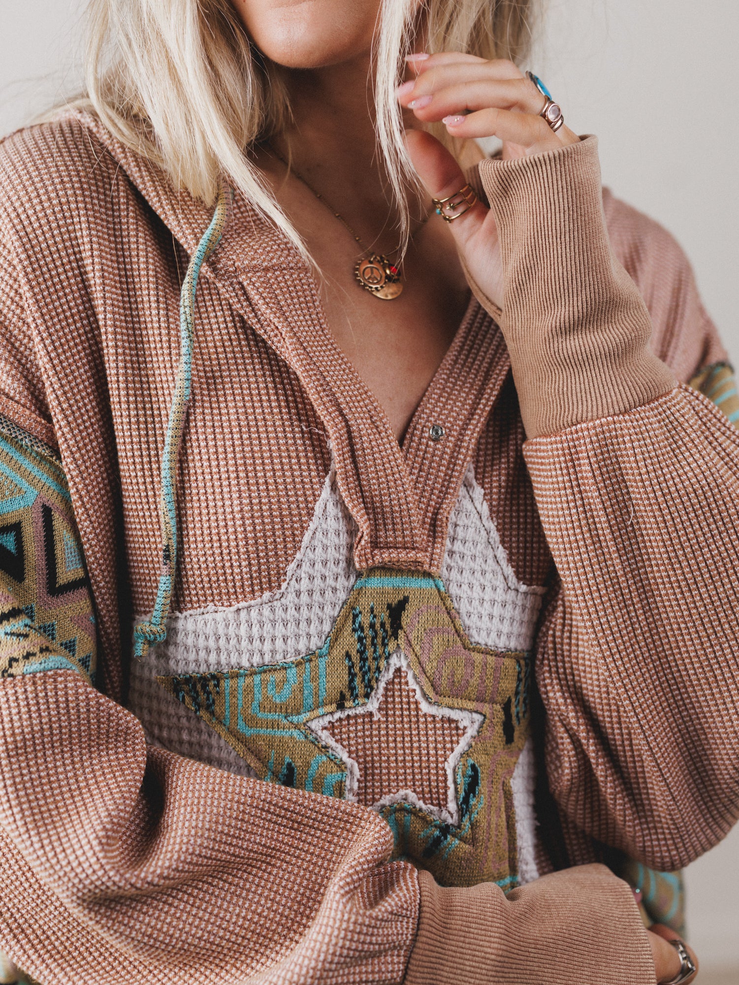 Cosmic Patch Top - Tan - Image 3