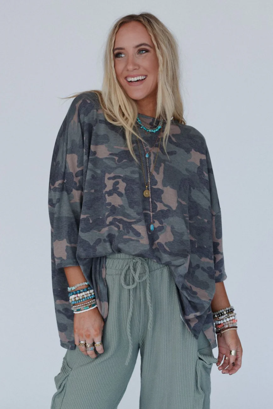 The Nest Country Girl Camo Top - Army - Image 3