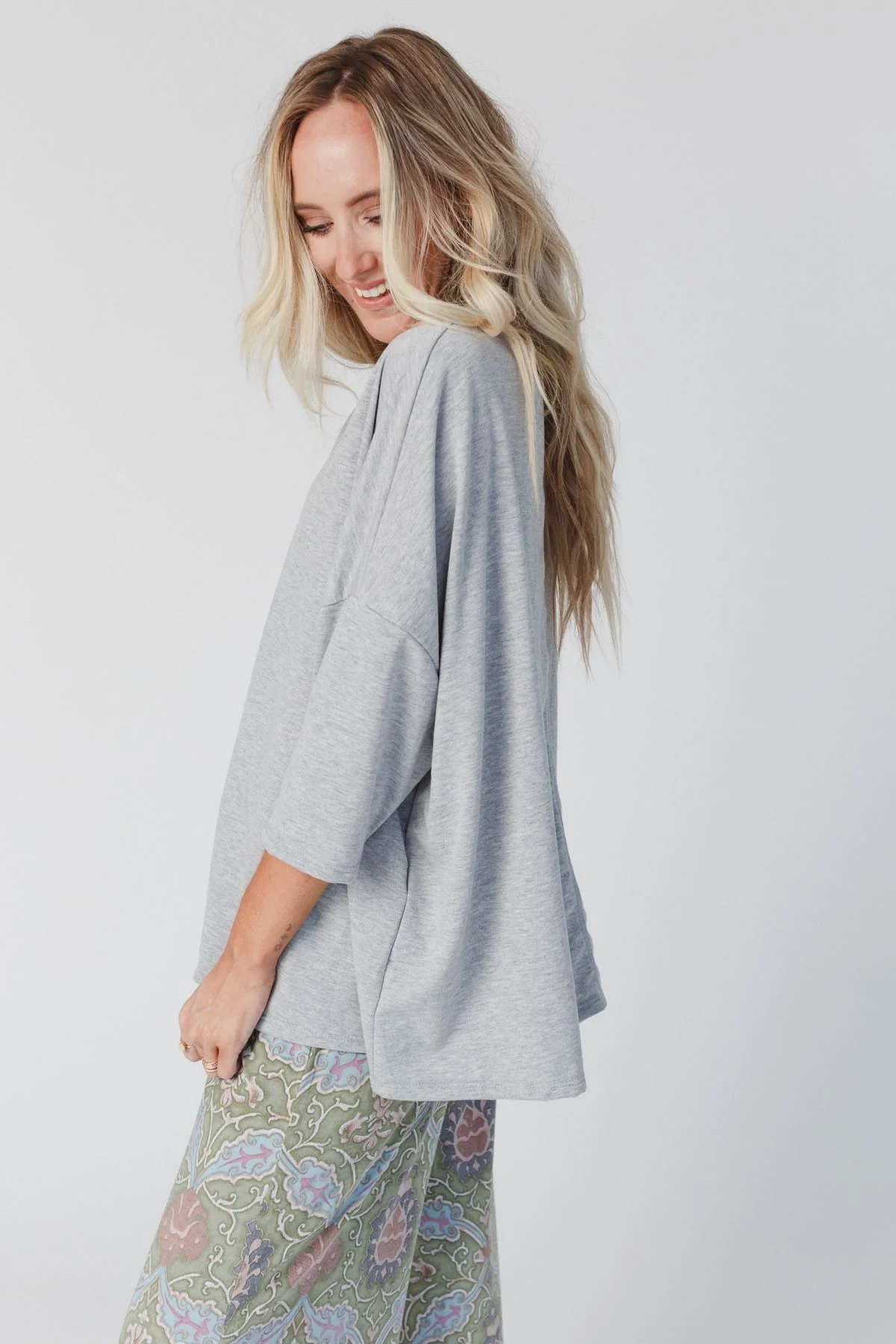 The Nest Cozy Cool Oversized Tee - Heather Gray - Pre Order - Image 7