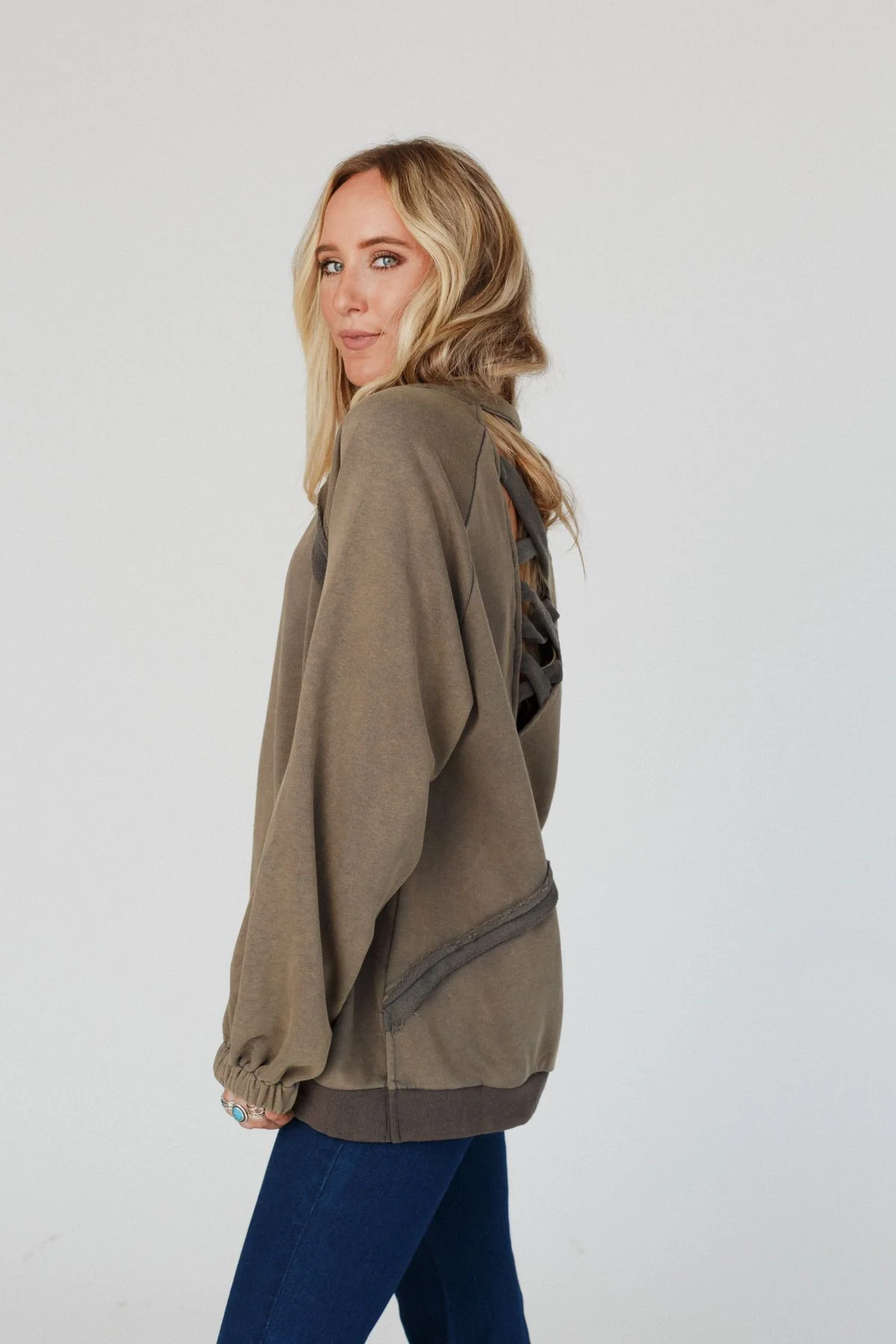 Crossed Paths Sweatshirt - Dusty Charcoal - Image 5