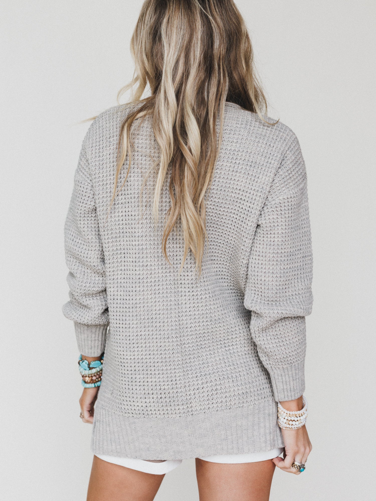 Cuddle Ready Cardigan - Heather Beige - Image 4