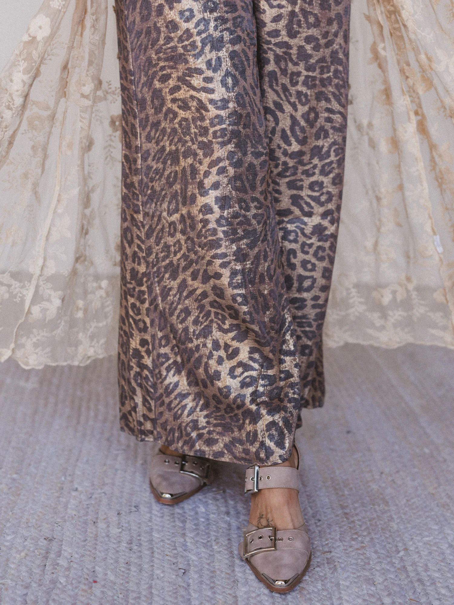Darling Drift Animal Print Pants - Gold - Image 4