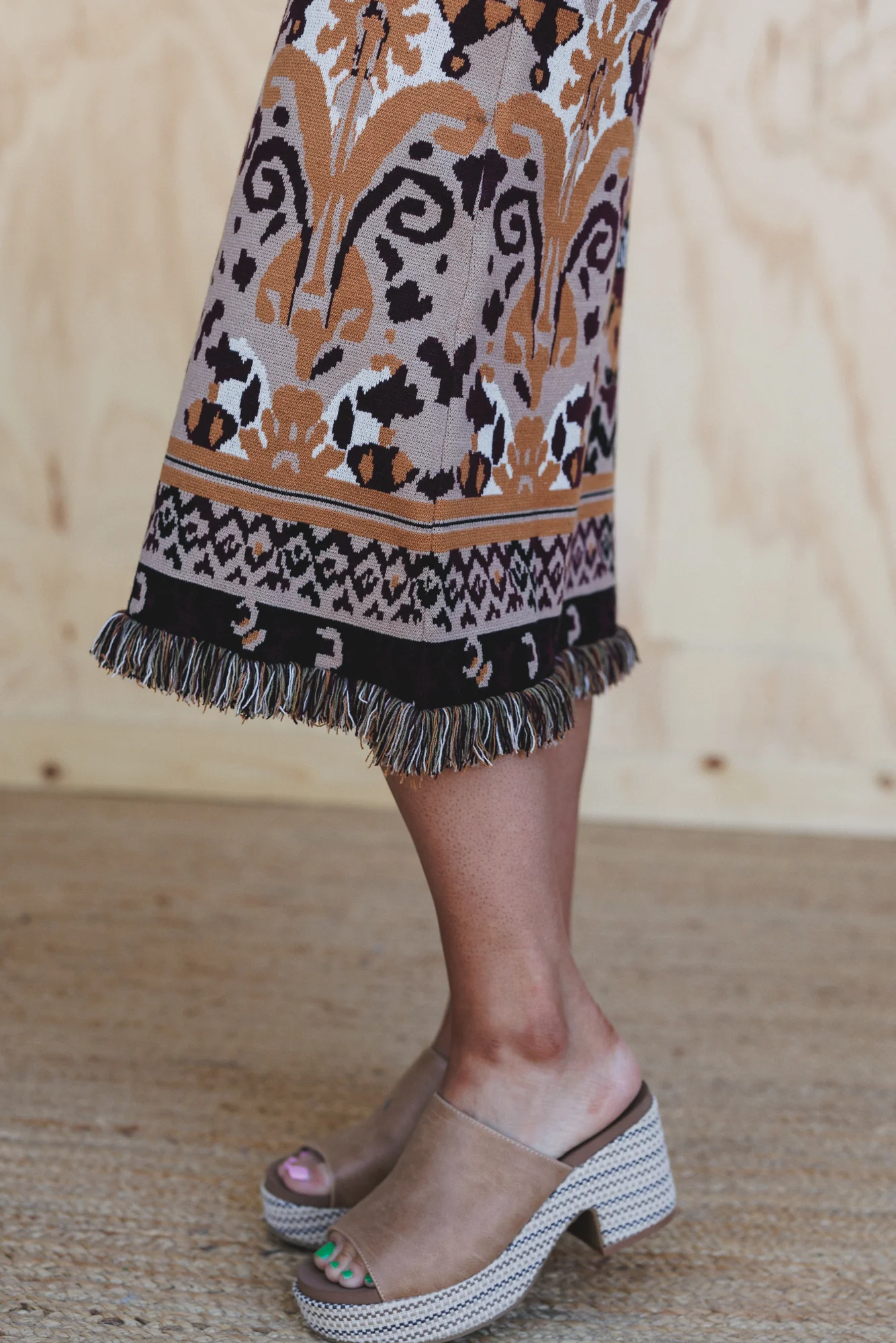 Desert Shine Fringe Skirt - Taupe - Image 2
