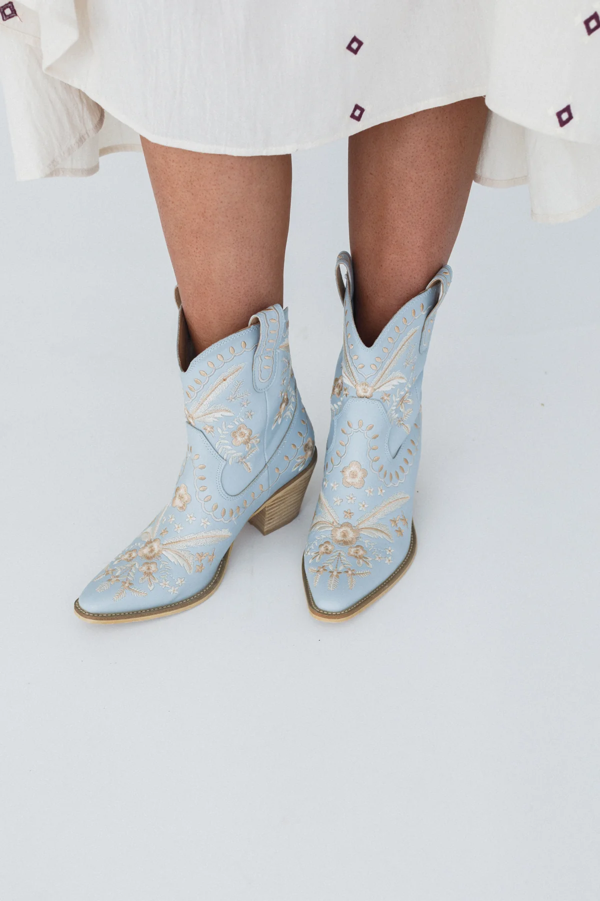 Dolly Embroidered Cowboy Boot - Blue - Image 4