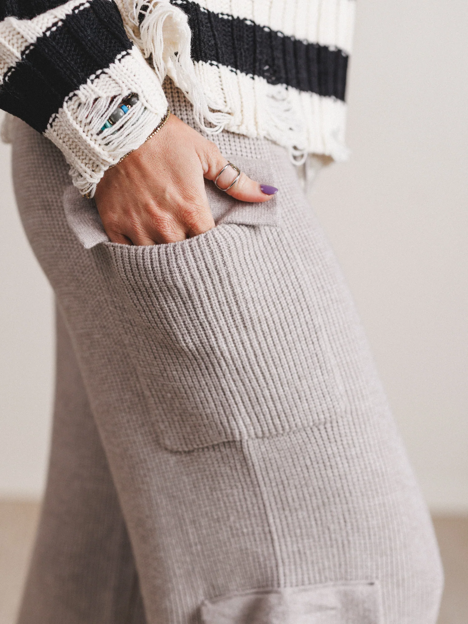 Dream Cloud Soft Lounge Cargo Pants - Heather Gray - Image 4