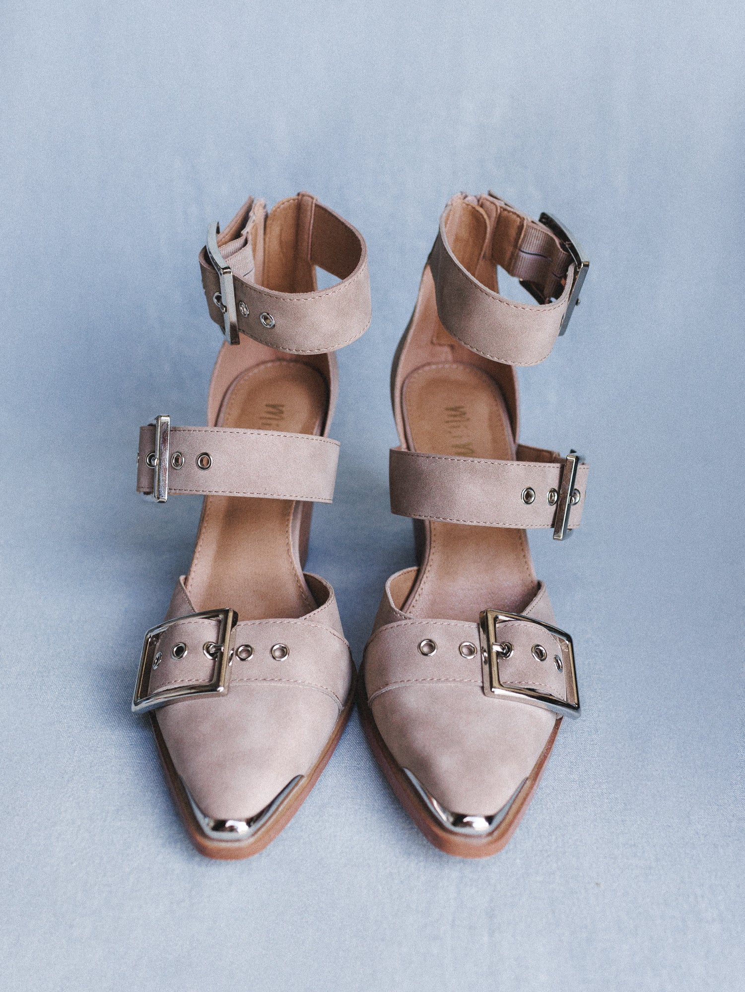 Dustbuckle Triple Belt Heels - Beige - Image 3