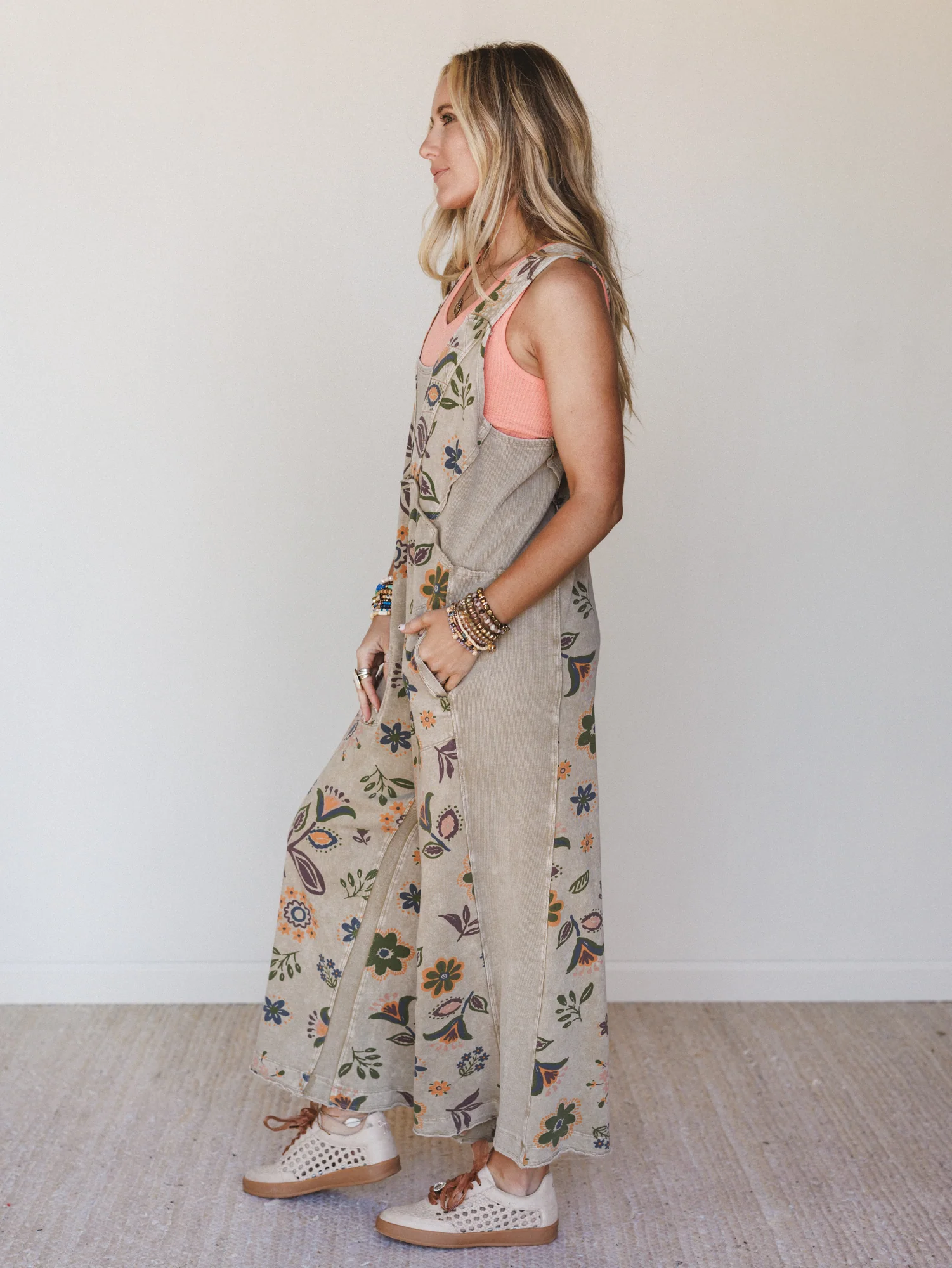 Floral Daylight Jumpsuit - Olive Gray - Image 5