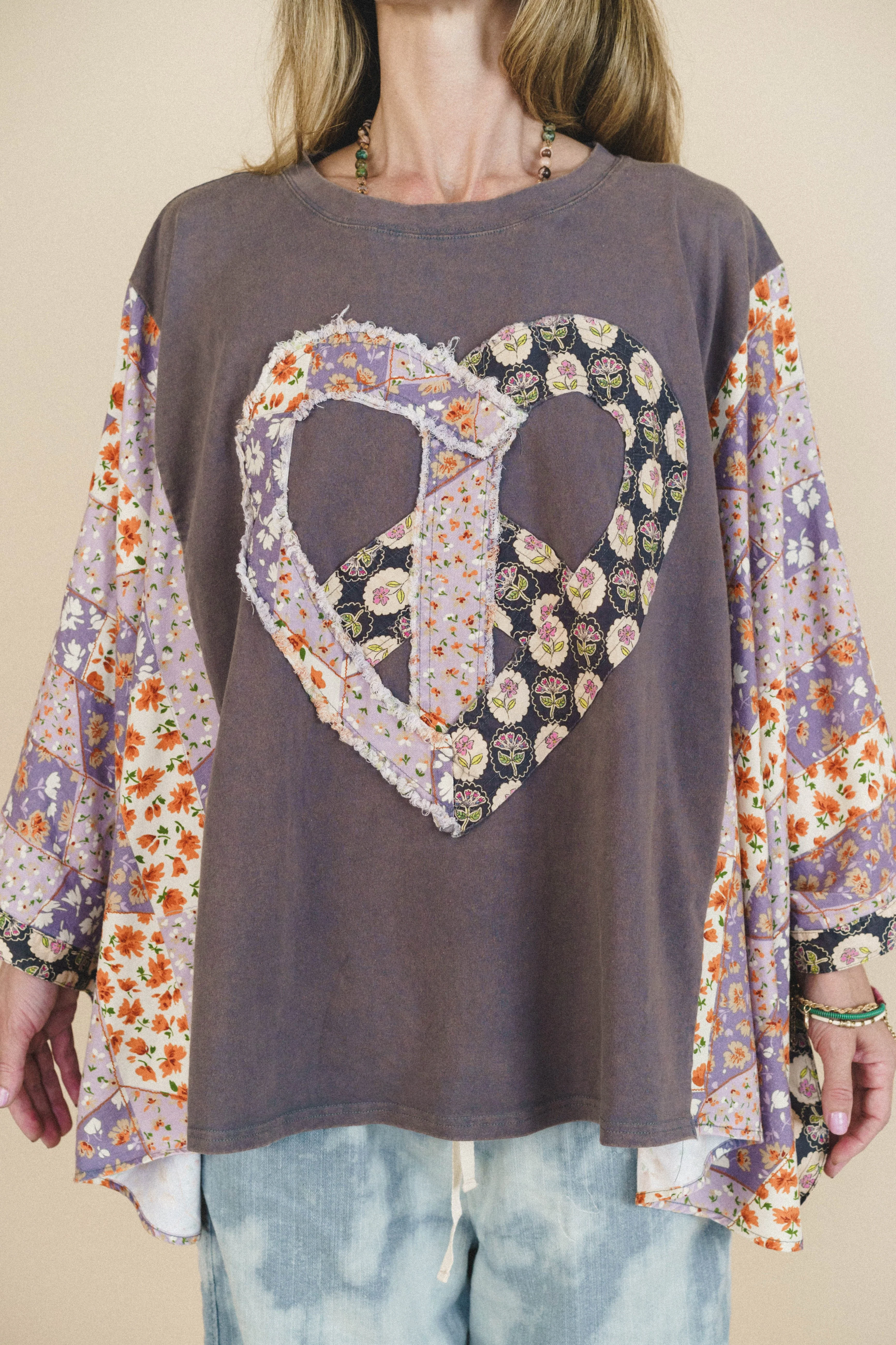 Floral Love Poncho - Slate - Image 4