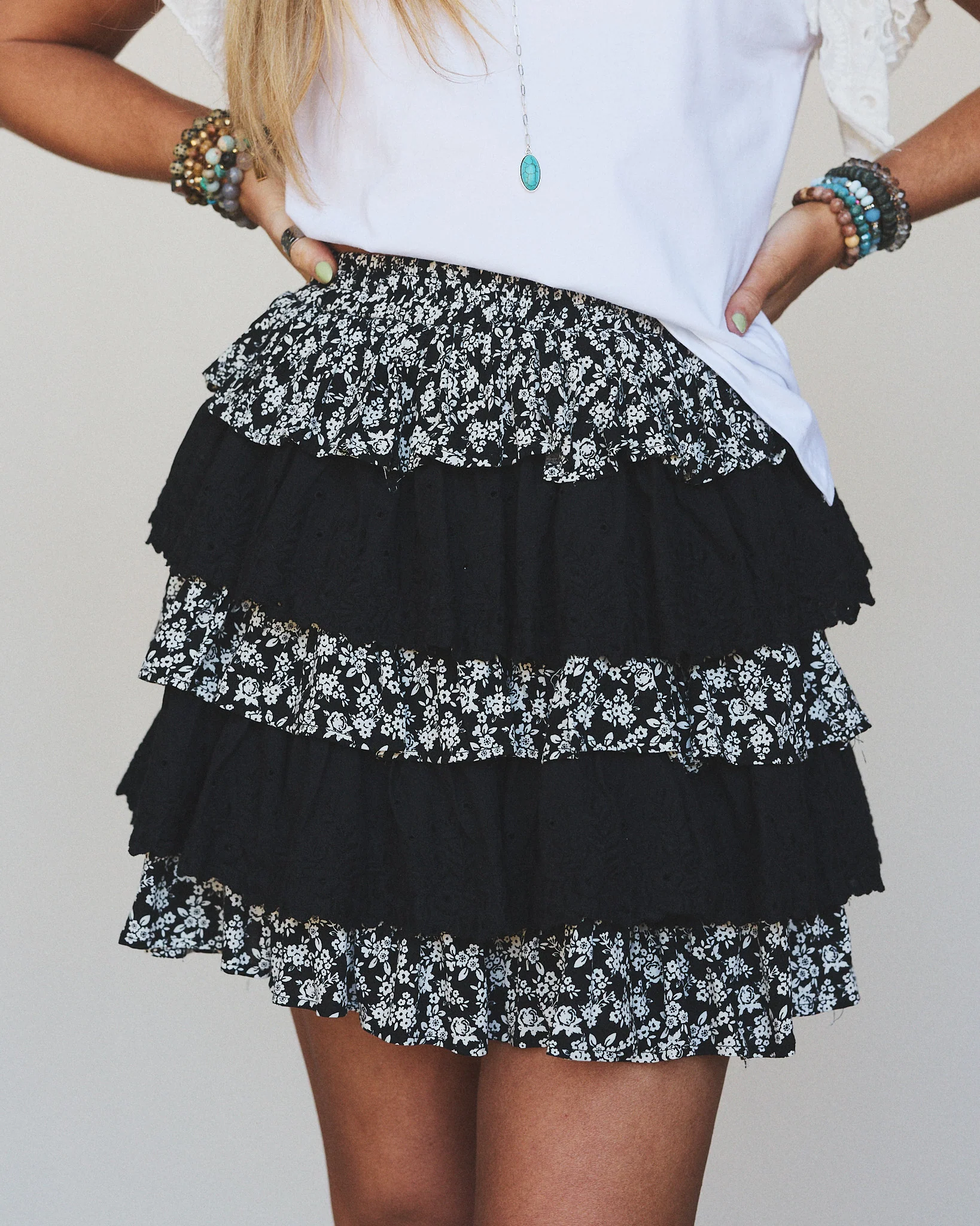 Floral Springs Mini Skort - Black - Image 7