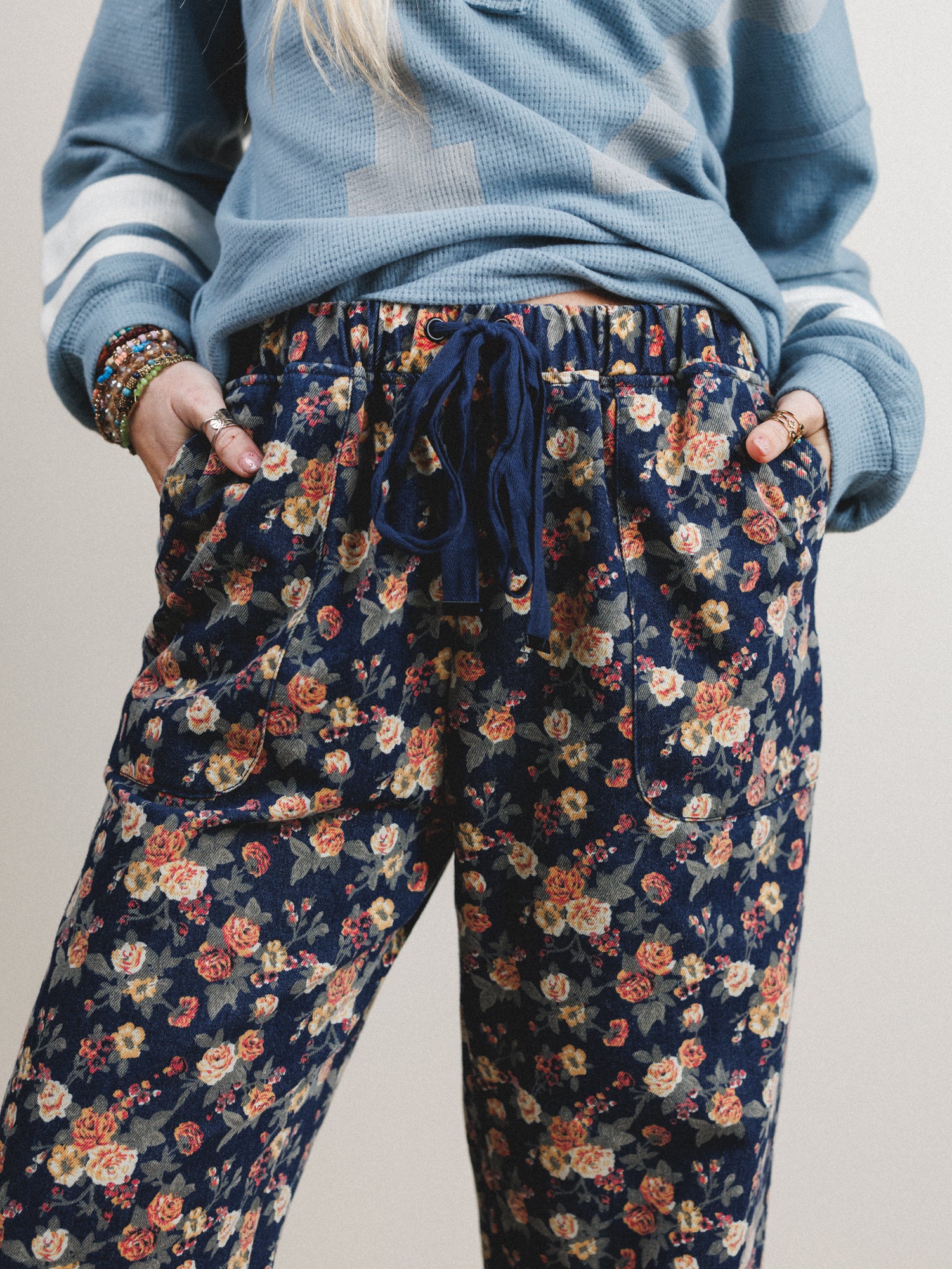 Flower Patch Jeans - Denim - Image 3