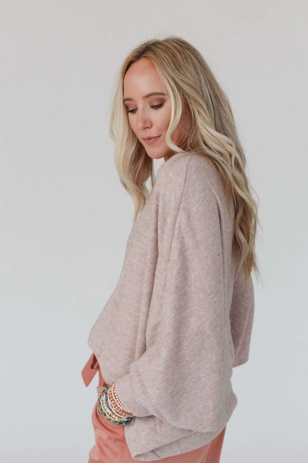 The Nest Fly With Me Batwing Sleeve Knit Sweater - Sand - Image 8