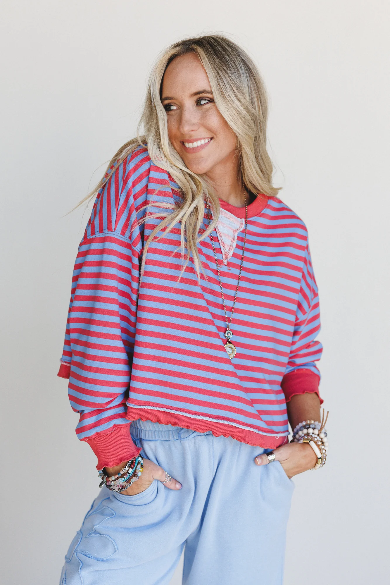 Freestyle Striped Top - Blue Multi - Image 5