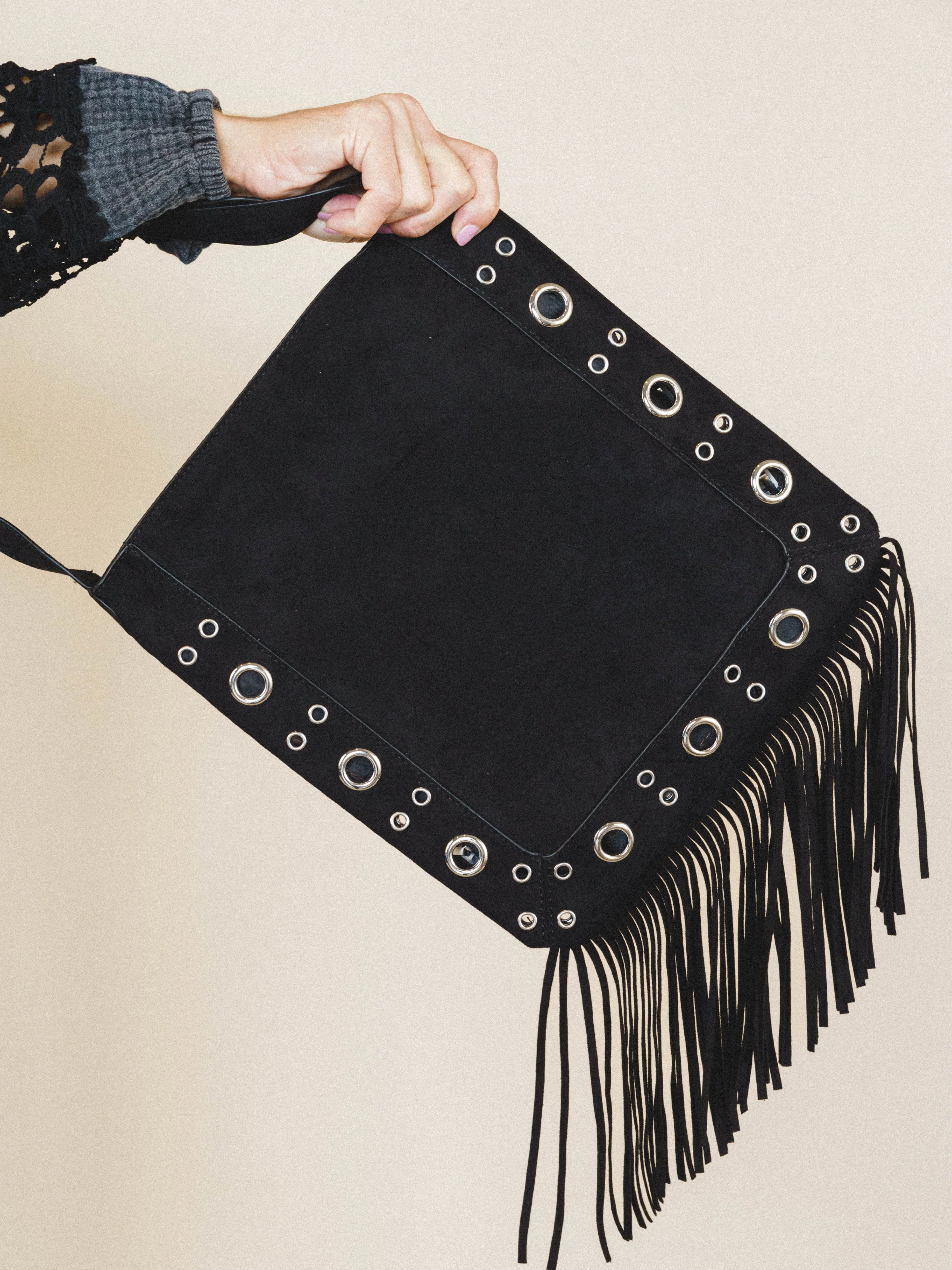 Fringe Feeling Crossbody Bag - Black - Image 2