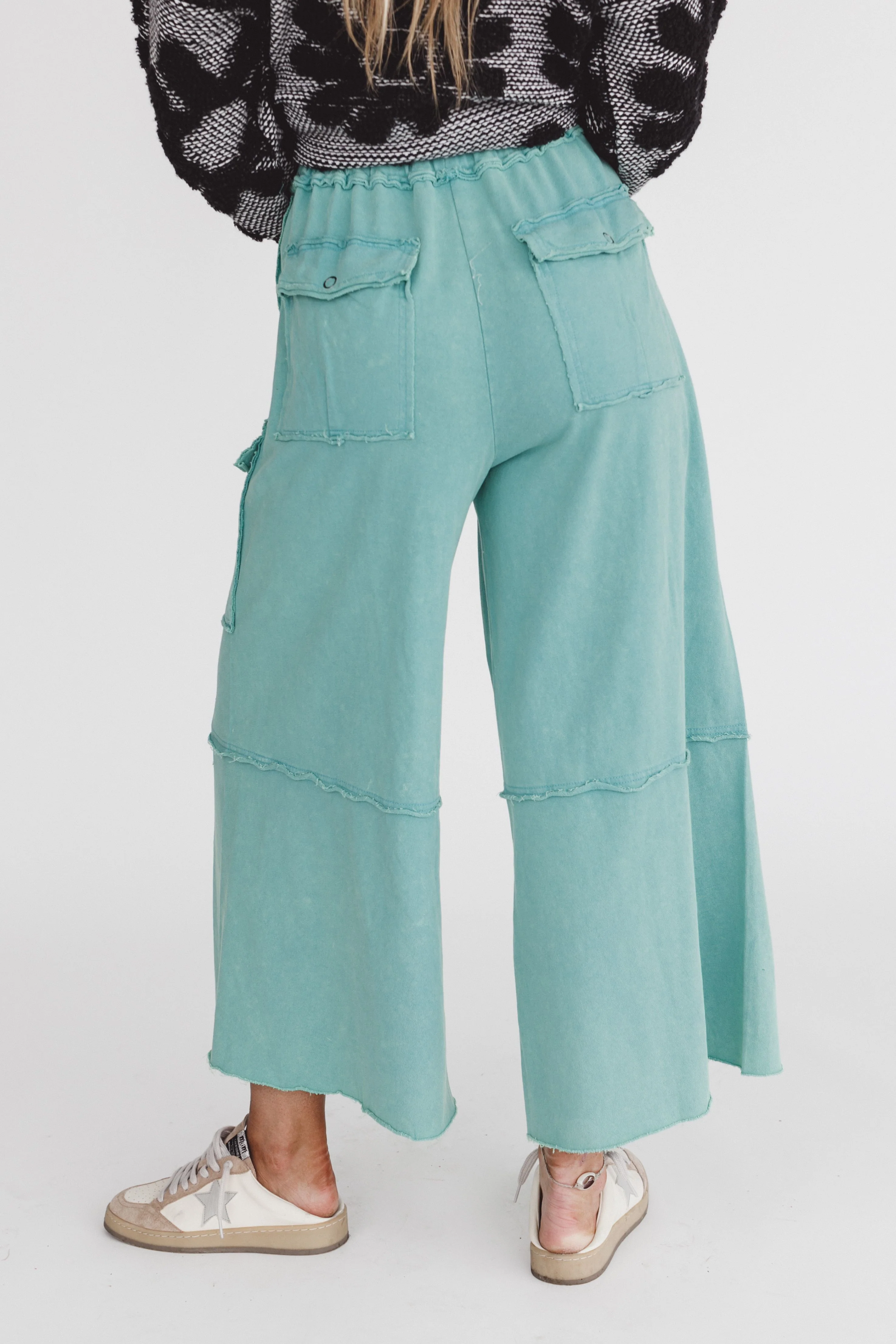 Game On Cargo Wide Leg Pant - Green - Image 5