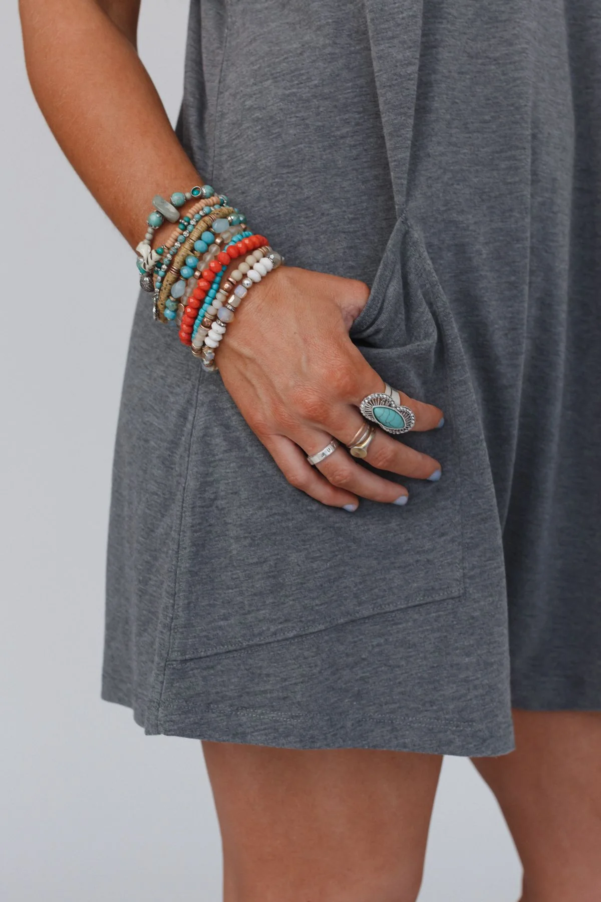 Go West Adjustable Turquoise Ring - Silver - Image 6