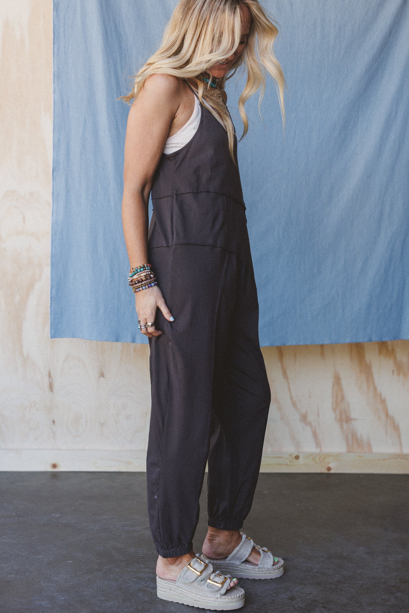 Going Somewhere Jumpsuit - Charcoal - Image 2