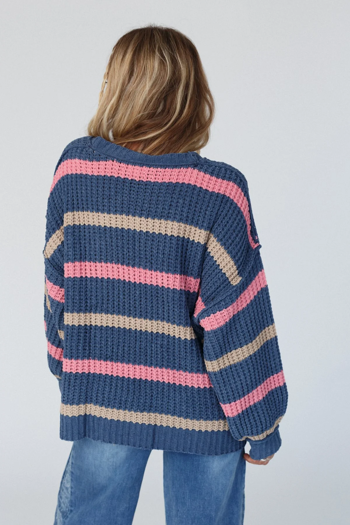 Golden Girl Striped Sweater - Navy - Image 8