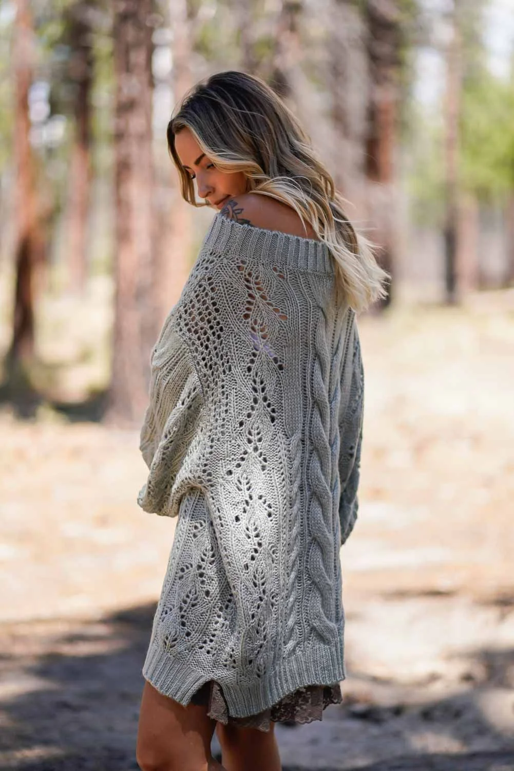 Golden Hour Bubble Sleeve Sweater Dress - Sage