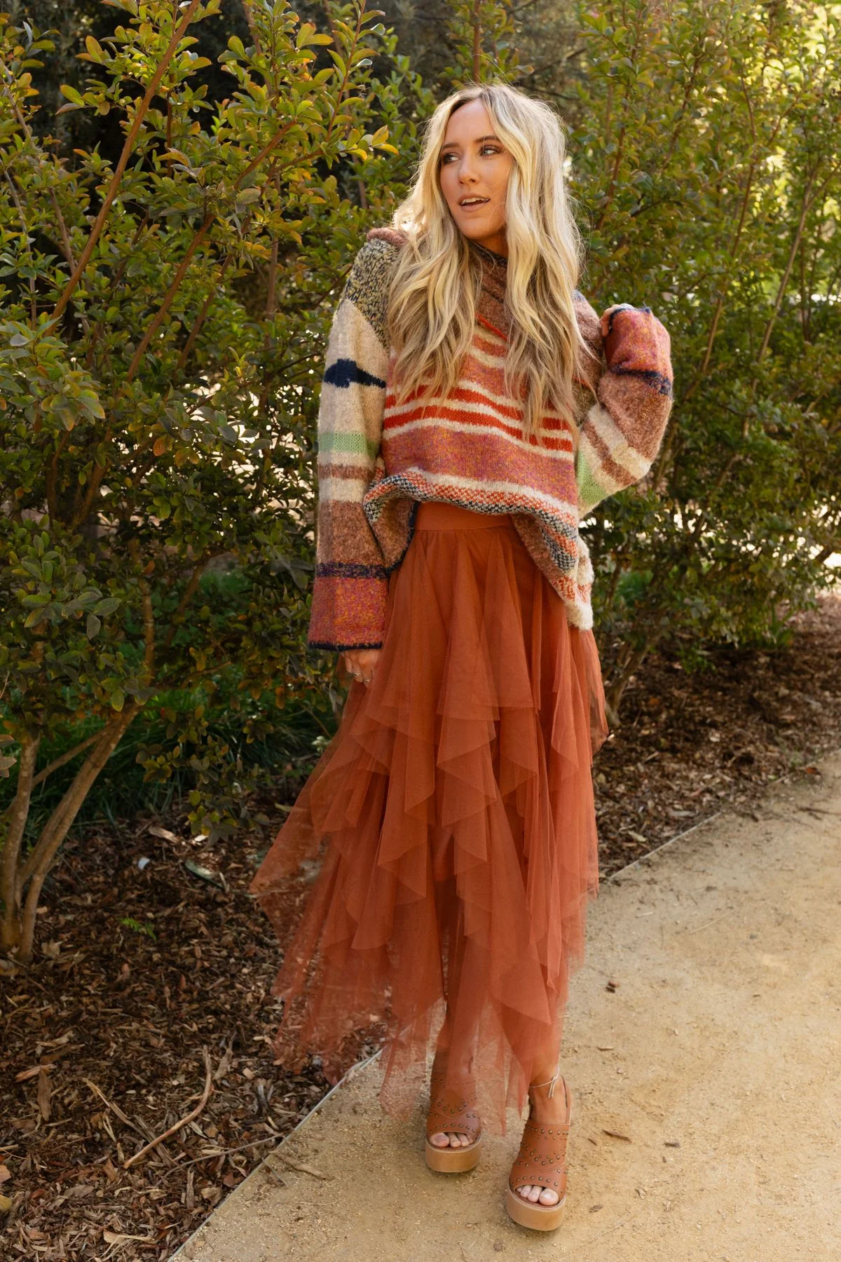 Got To Be Me Striped Sweater - Rust - Image 2