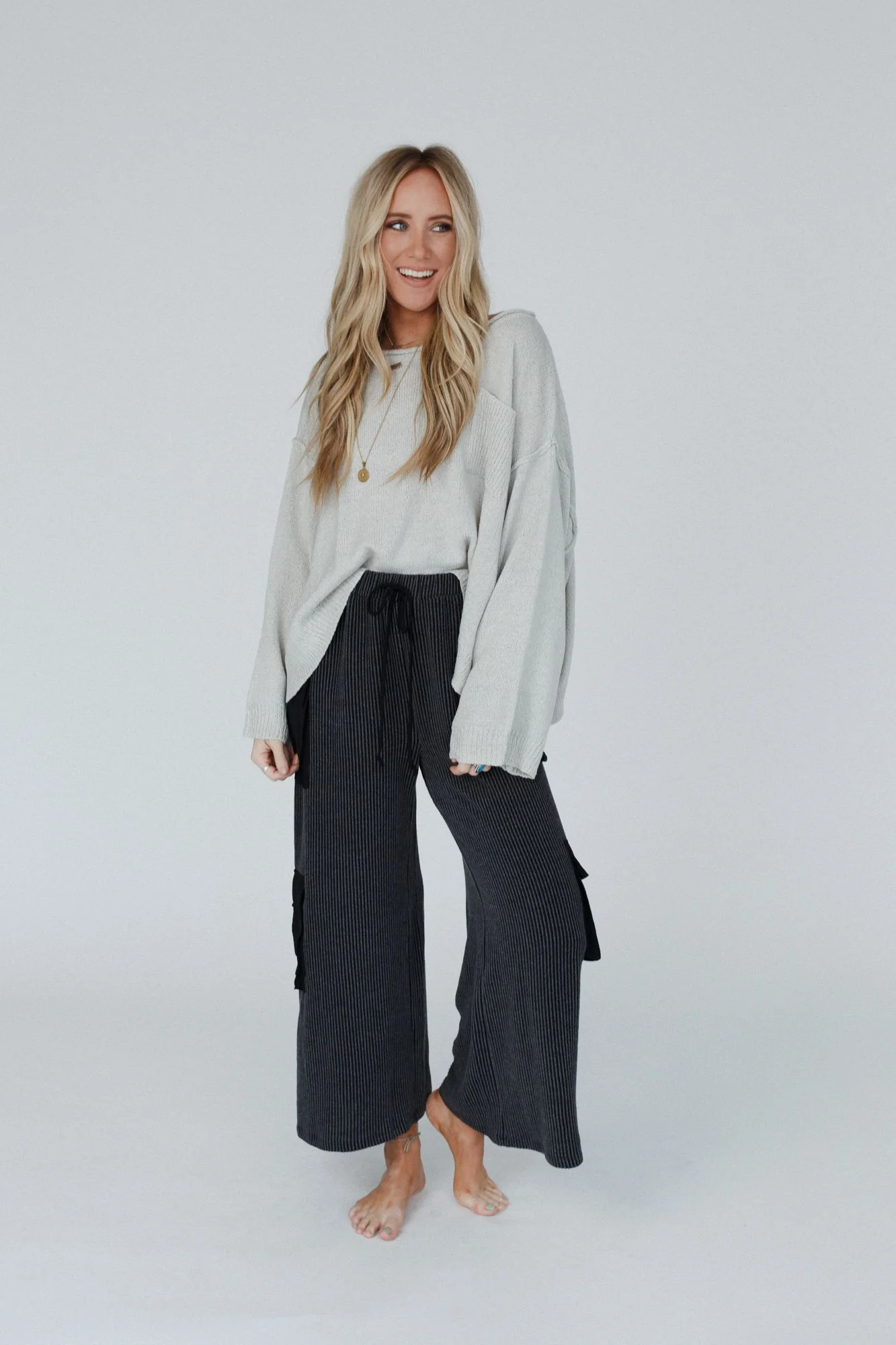 Got You Covered Drop Shoulder Pullover - Ash - Image 4