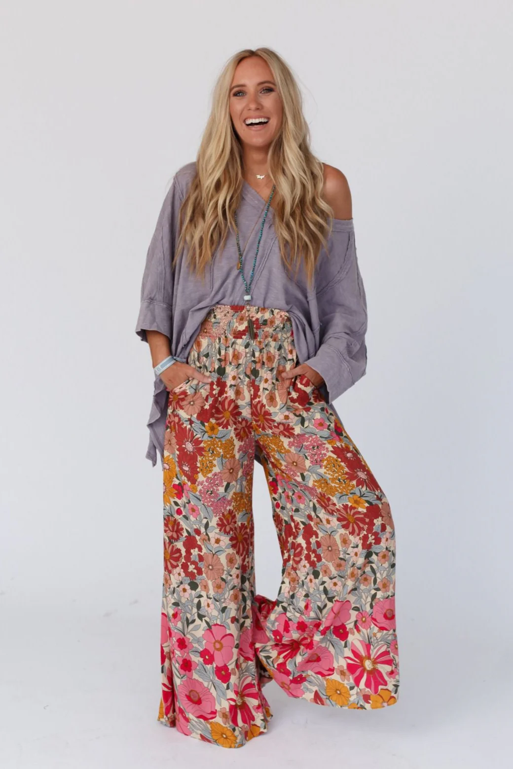 Groovy Gardens Wide Leg Pant - Pink - Image 4
