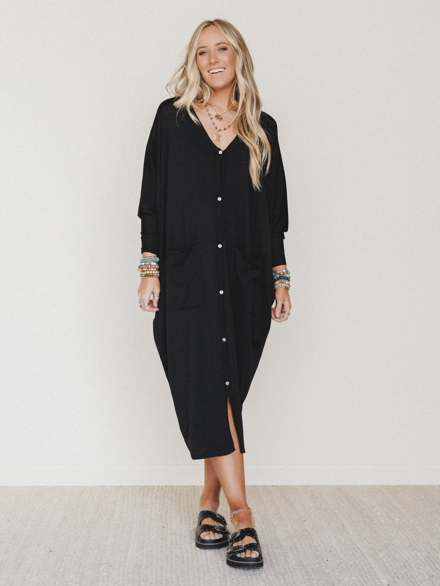 Harper Duster Dress  - Black - Image 4