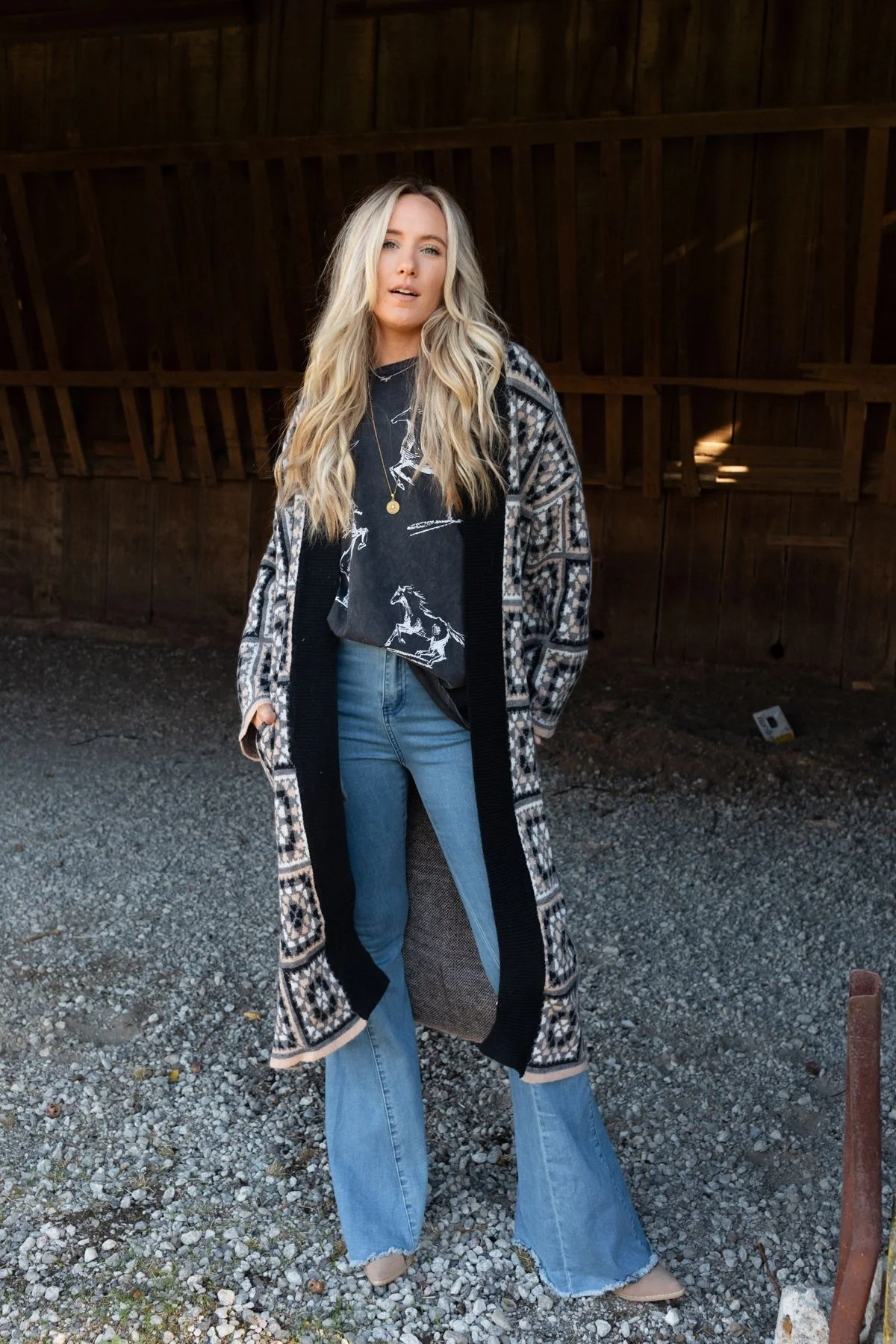 Heirloom Blooms Duster Cardigan - Black - Image 10
