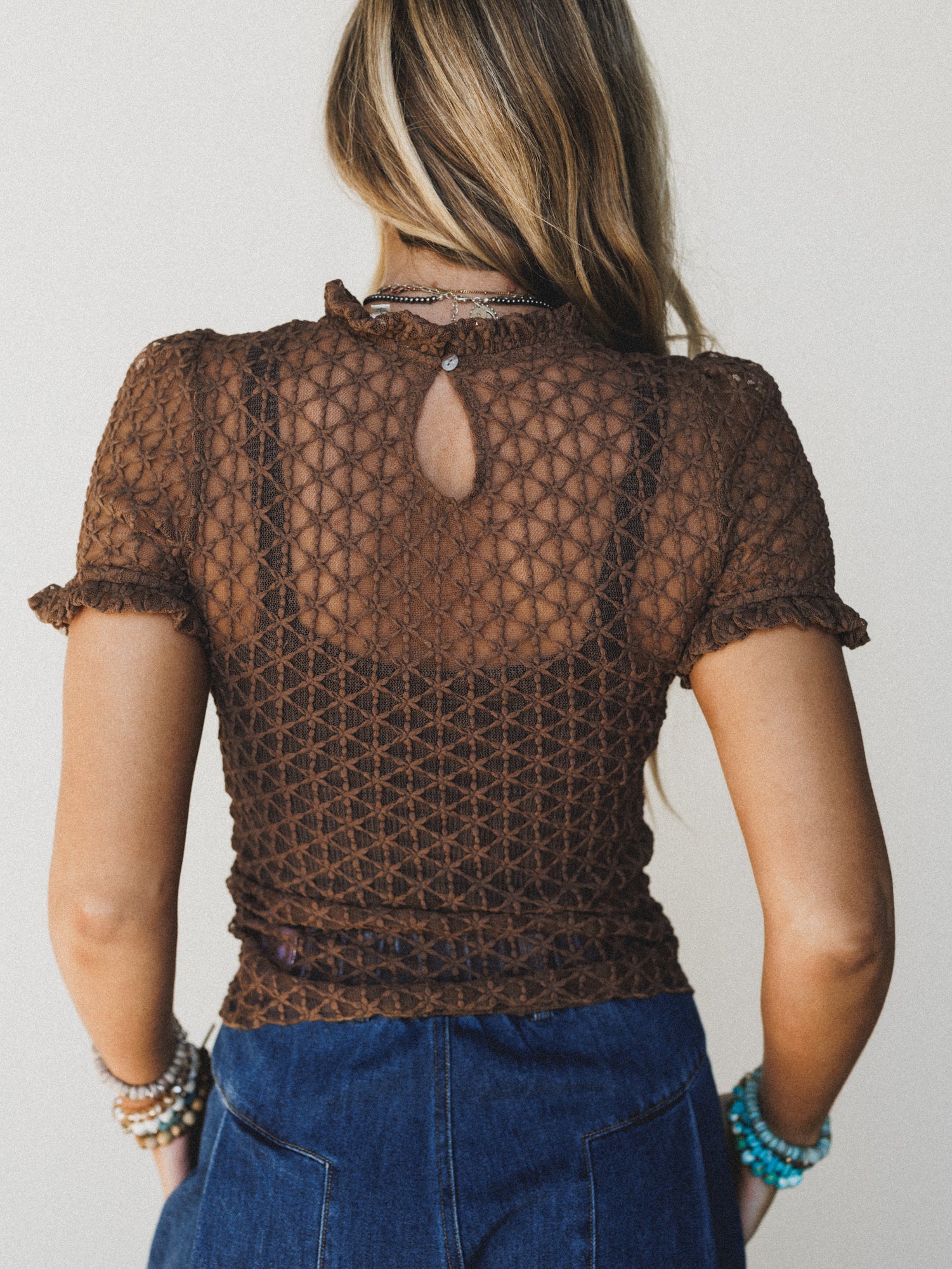 Hopeful Lace Top - Brown - Image 5