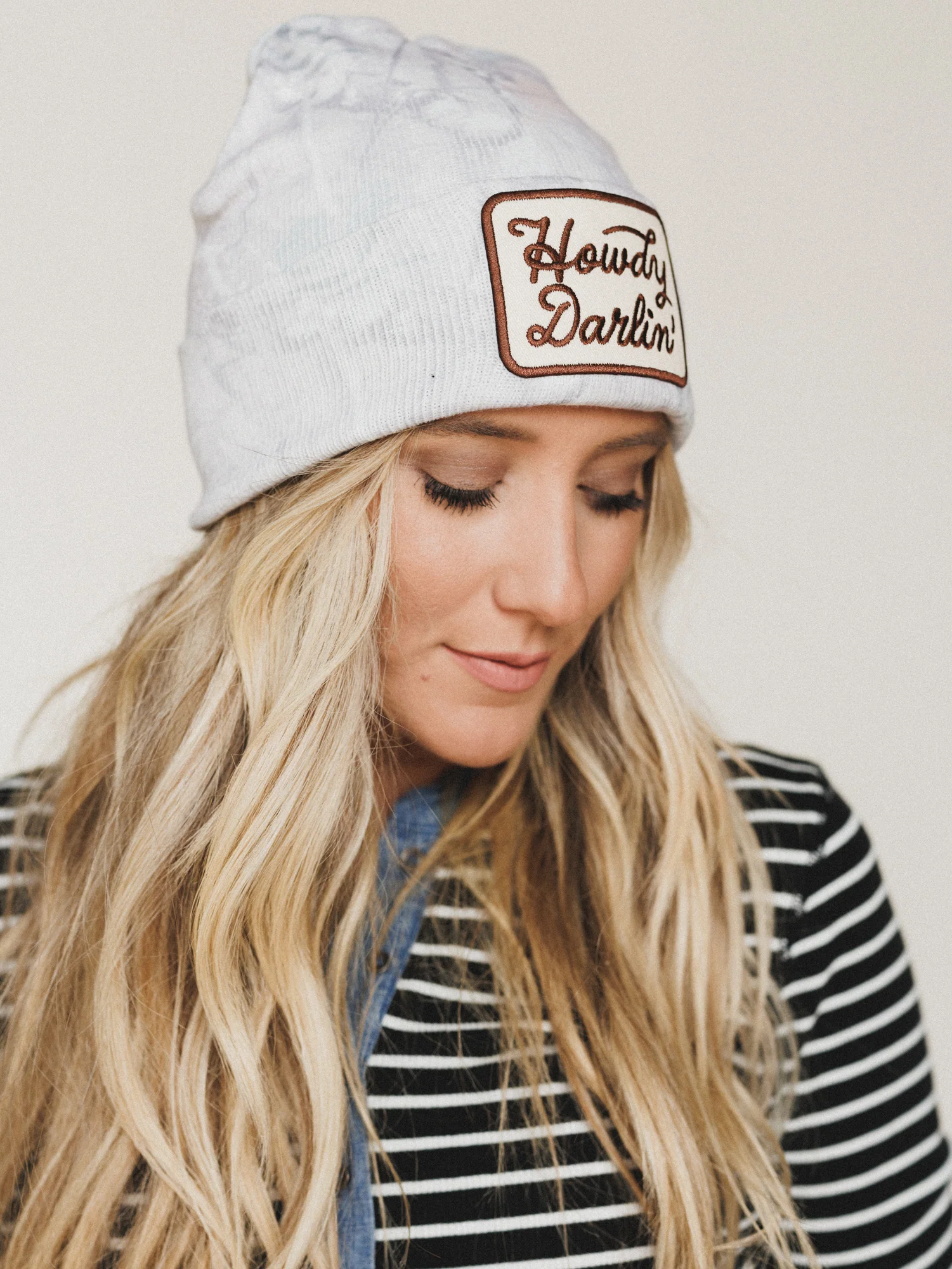 Howdy Darlin Beanie - Beige Camo - Image 5