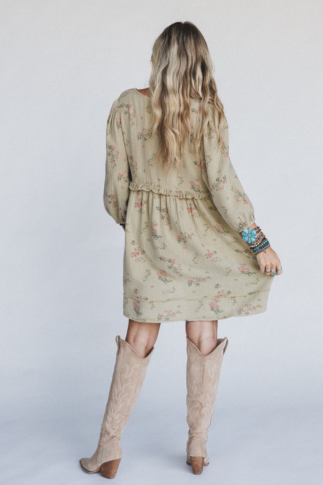 Infinite Dreamer Floral Babydoll Dress - Sage - Image 6