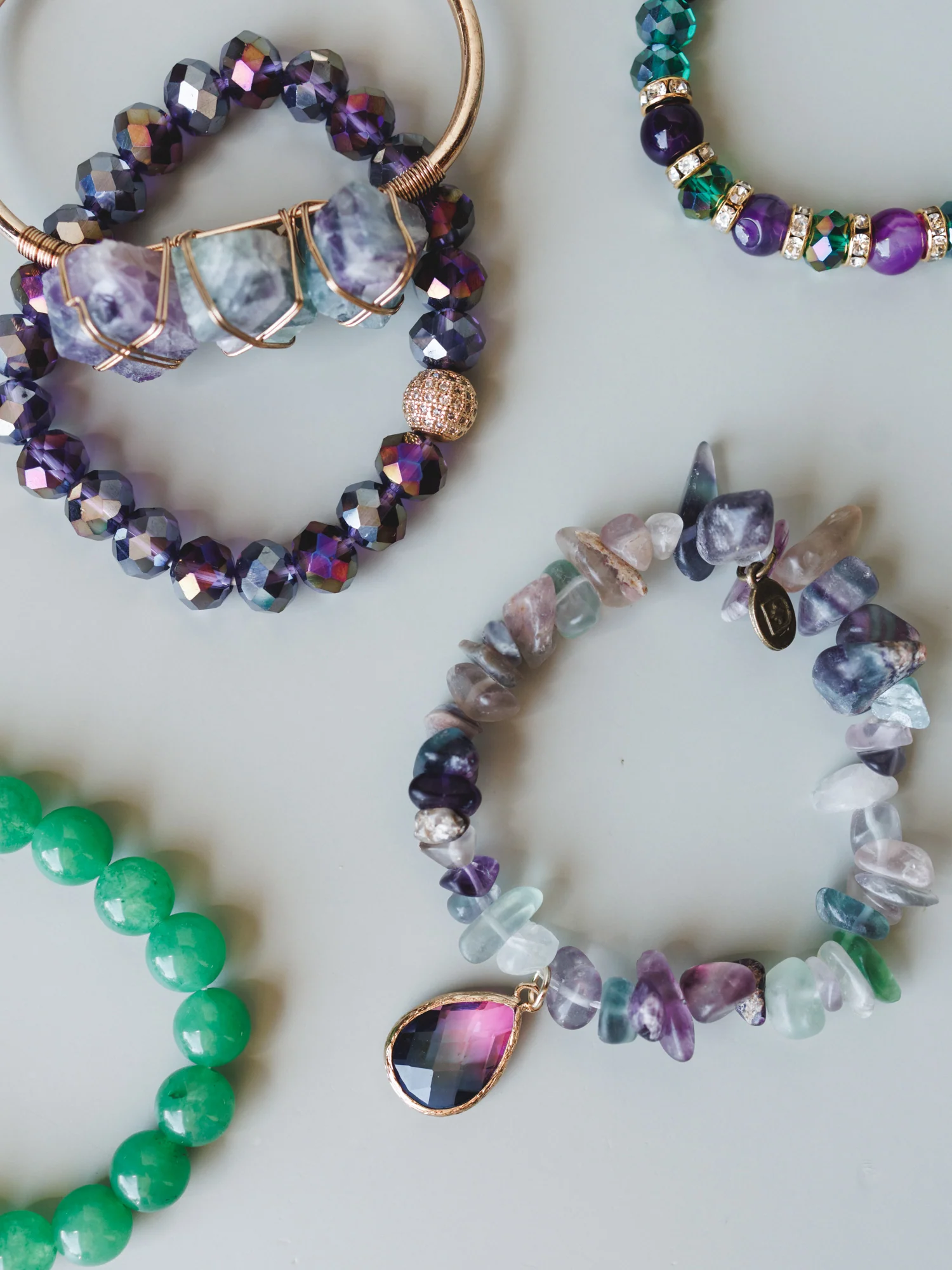 Josephine Bracelet Set - Green Multi - Image 4