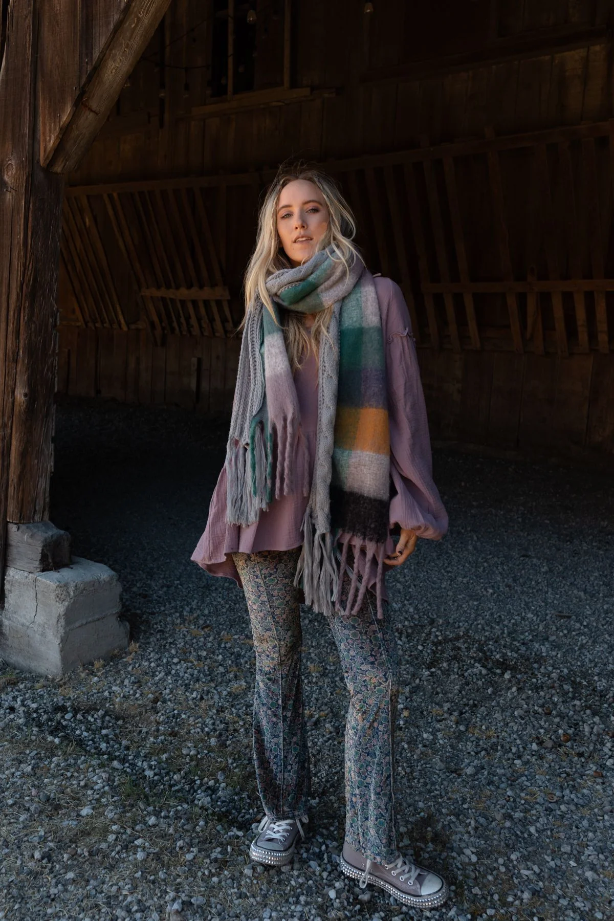 Joy Of Cozy Textured Scarf - Gray - Image 9