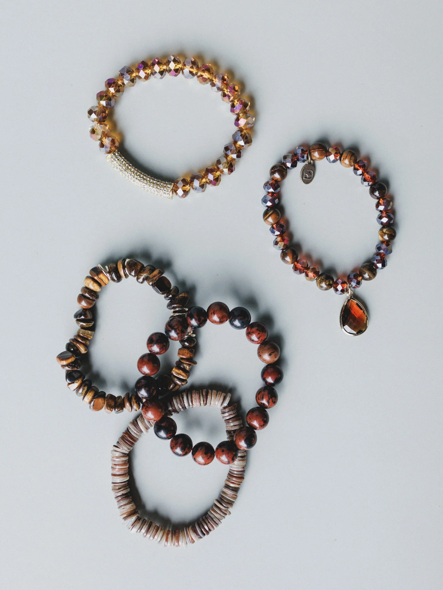 June Beaded Bracelets - Burgundy - Image 2