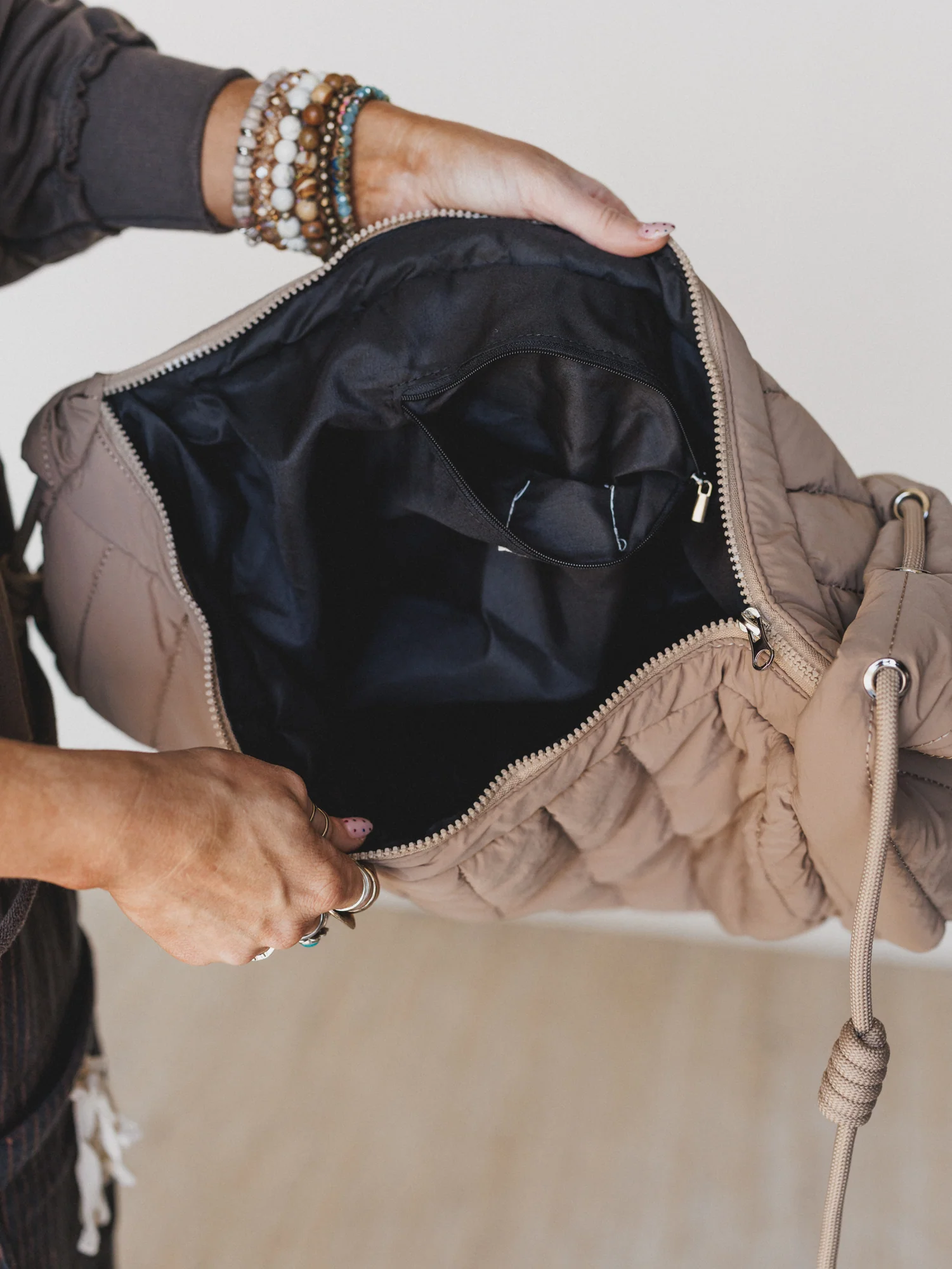 Lexi Shoulder Bag - Latte Beige - Image 3