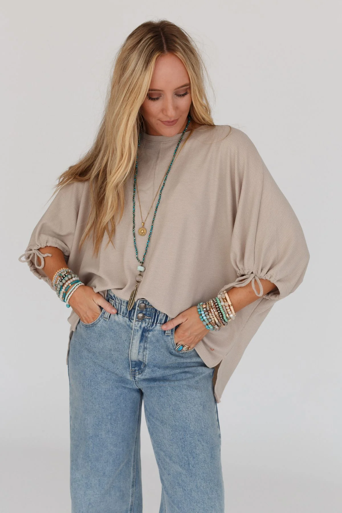 The Nest Little Lark Puff Sleeve Tee - Taupe - Image 7